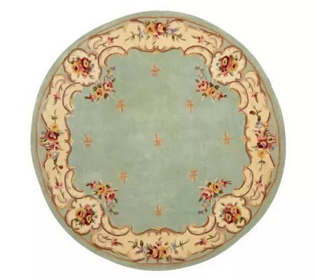 Royal Palace Garden Fleur de Lis 6' Round Handmade Wool ... (450 x 400 Pixel)