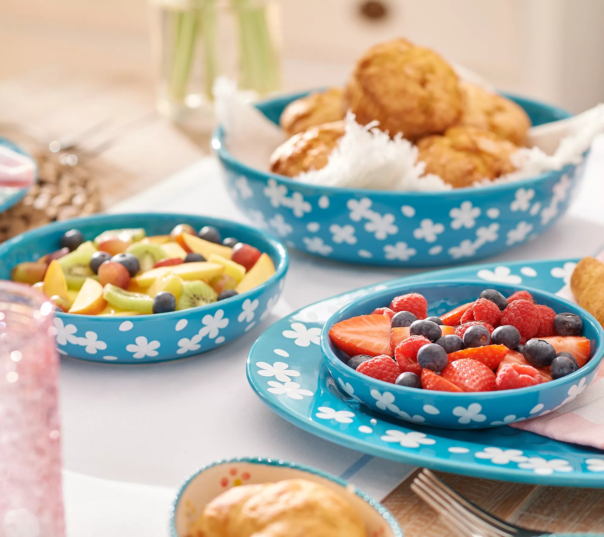 "As Is" Temptations Fields of Flowers Set of 4 Bowls