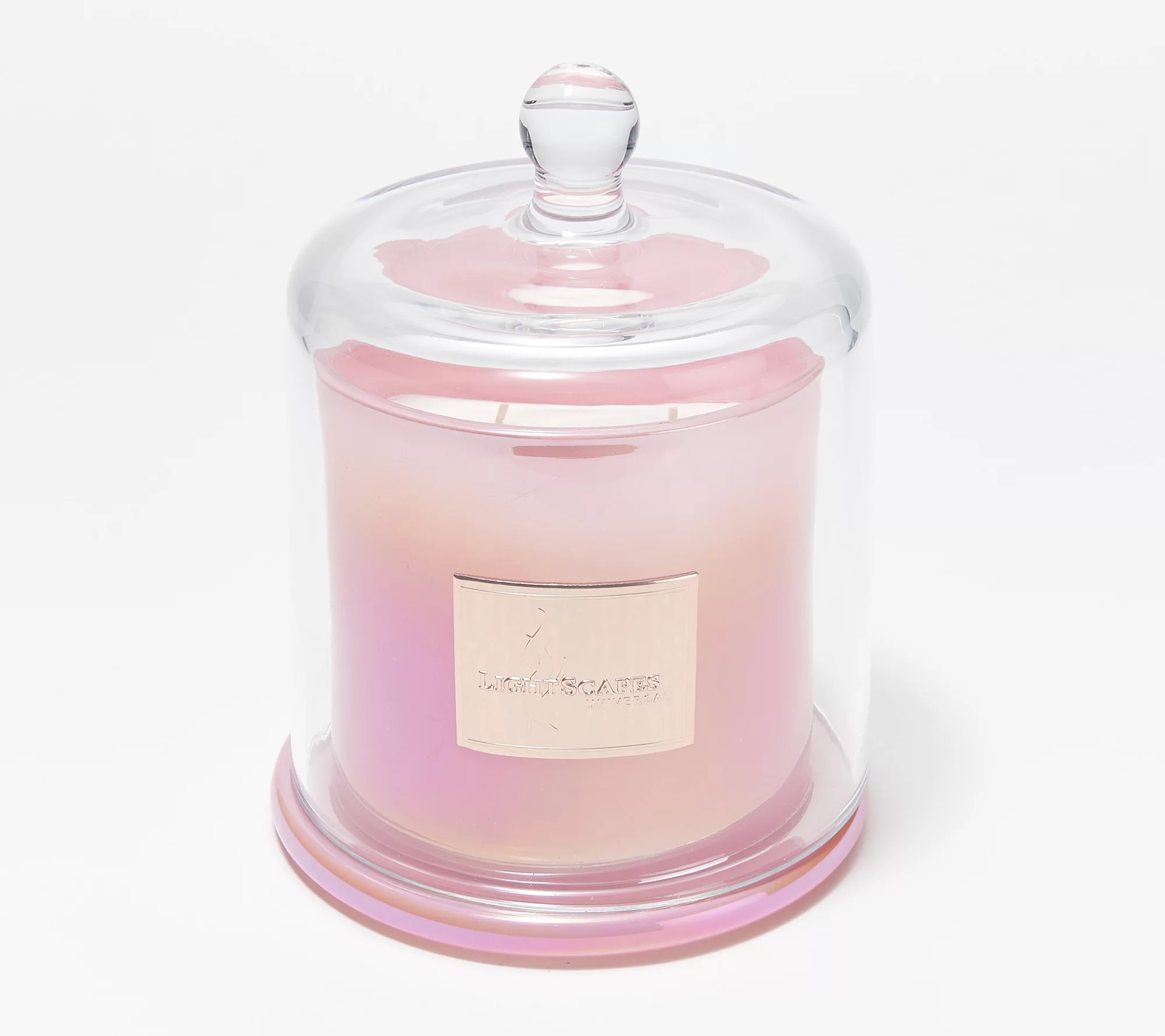 Lightscapes 18oz Glass Candle with Decorative Cloche