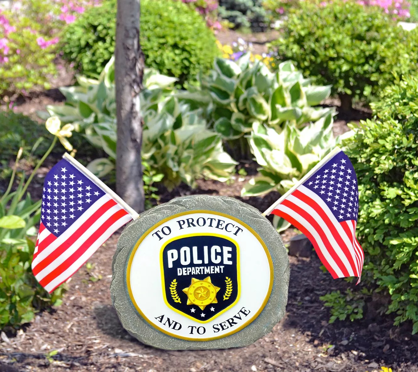 RCS Military Garden Stone with Flags