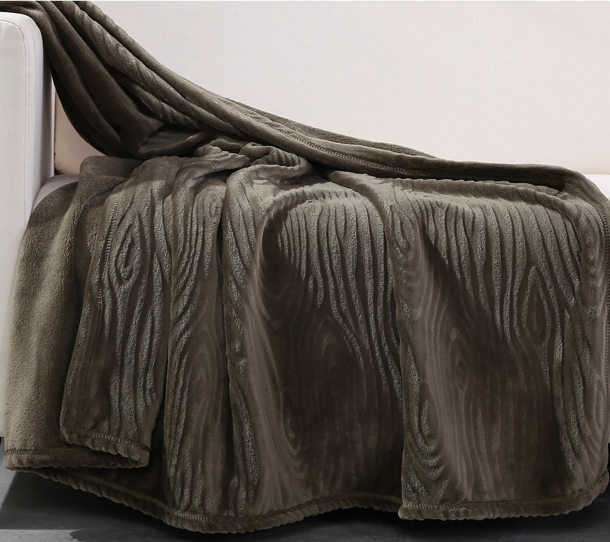 Berkshire Blanket Velvet Soft Woodgrain Throw Blanket