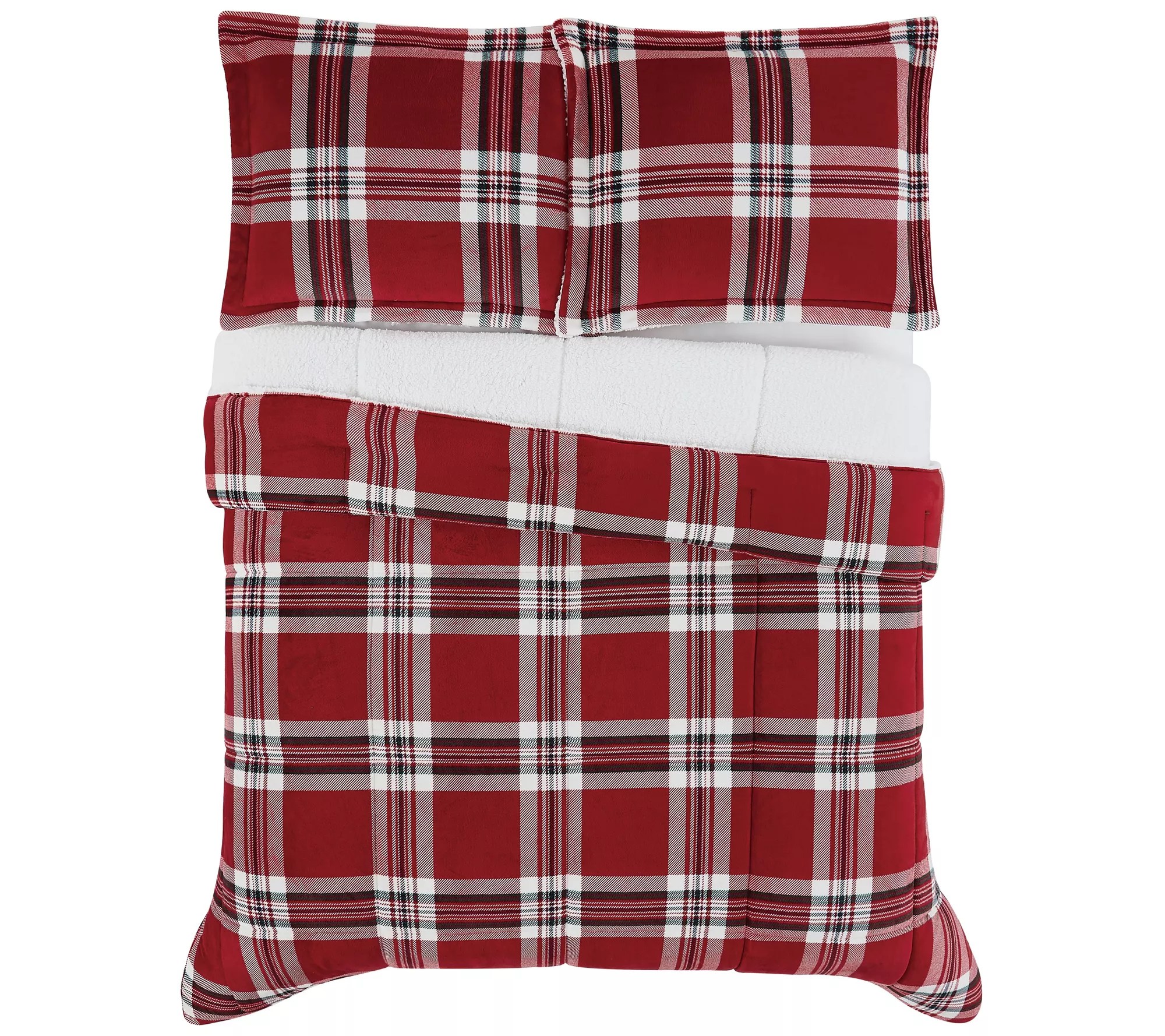 London Fog Plaid King 3Piece Comforter Set