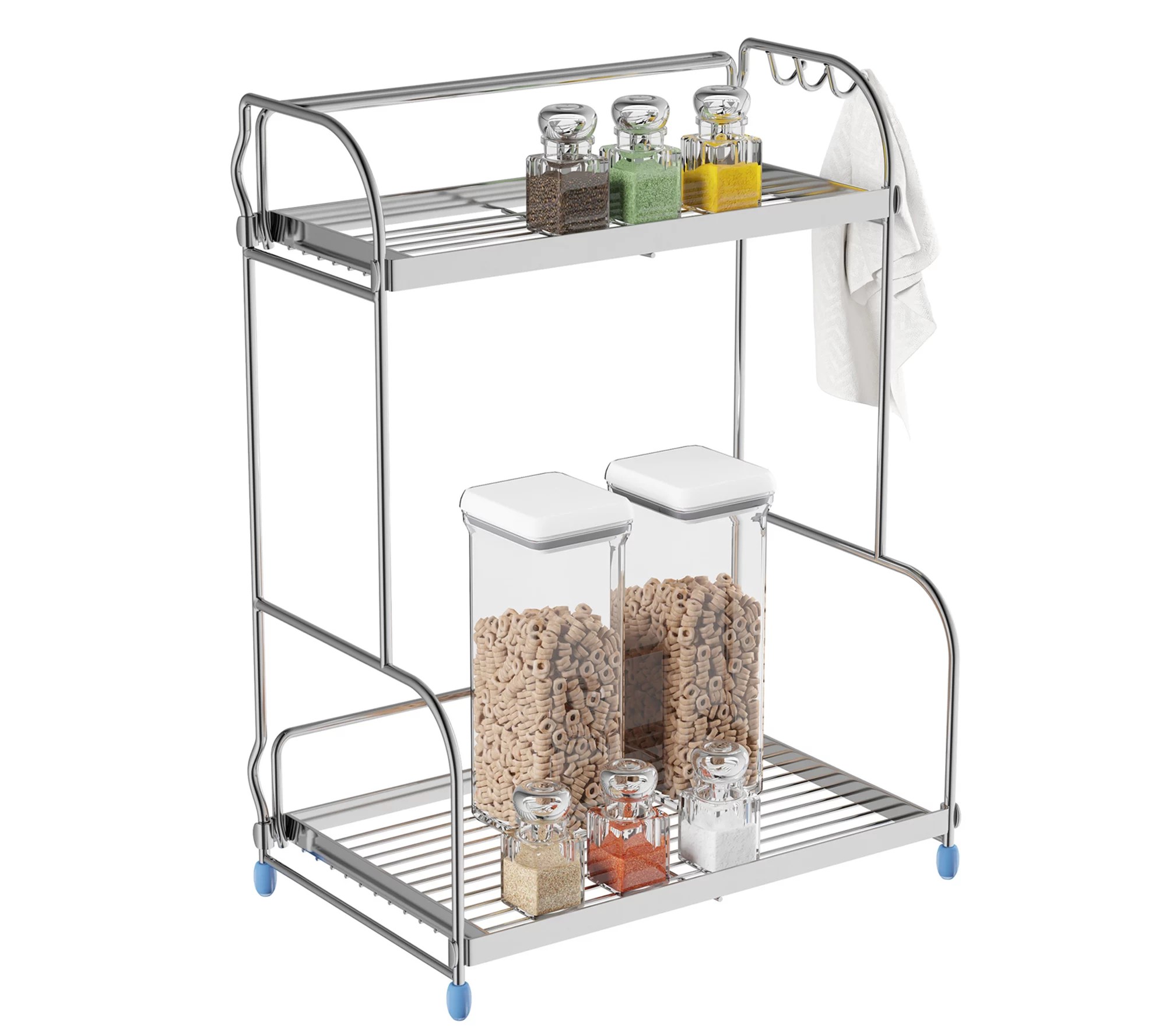 Hastings Home Kitchen Rack2Tiered CountertopStorage Shelves