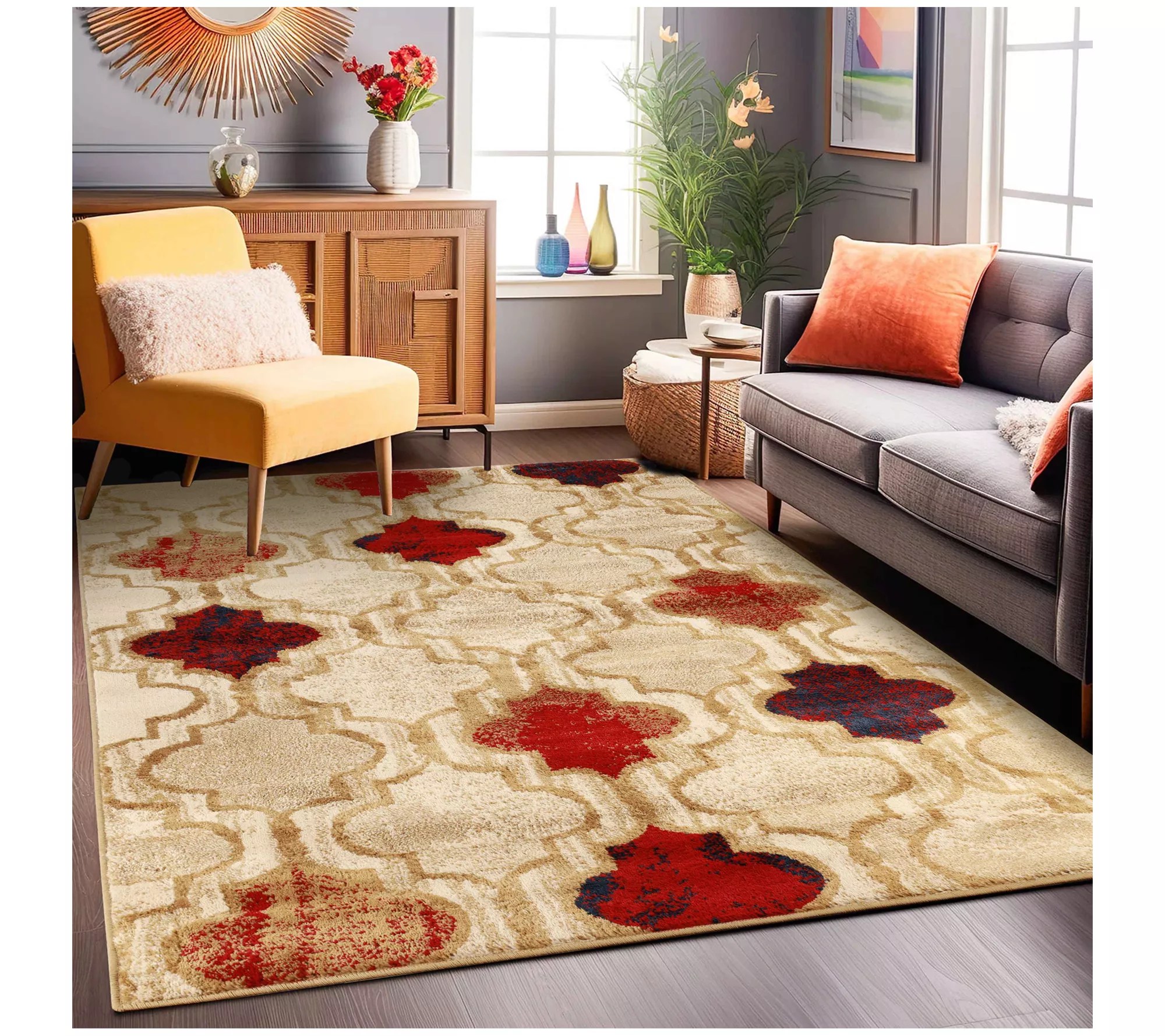 Superior Moroccan Trellis Modern Geometric Indoor 5x8 Area Rug