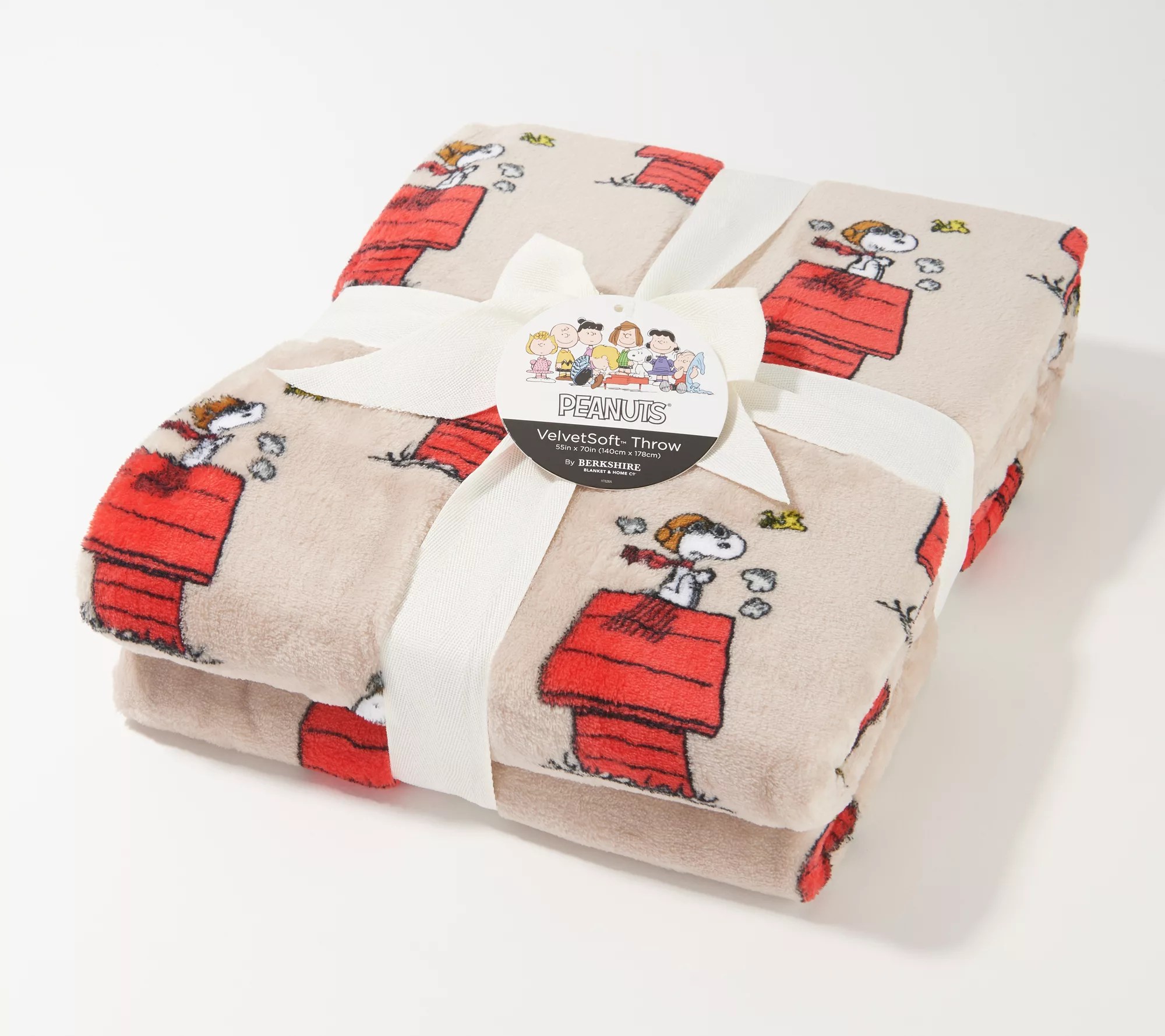"As Is" Berkshire Blanket Velvet Soft 55" x 70" Peanuts Throw