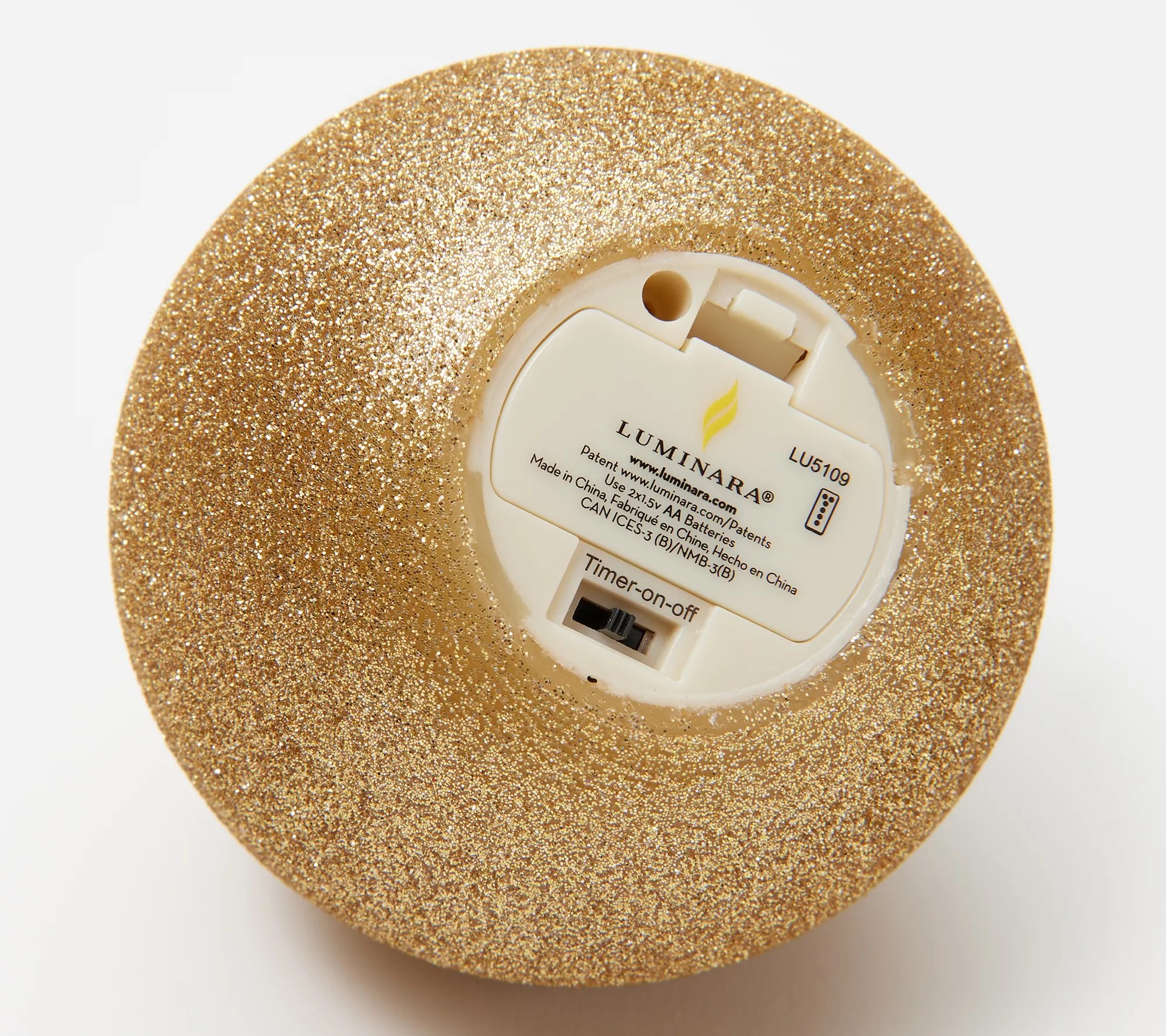 "As Is" Luminara Set of (2) 3" Round Glitter Candles with Remote