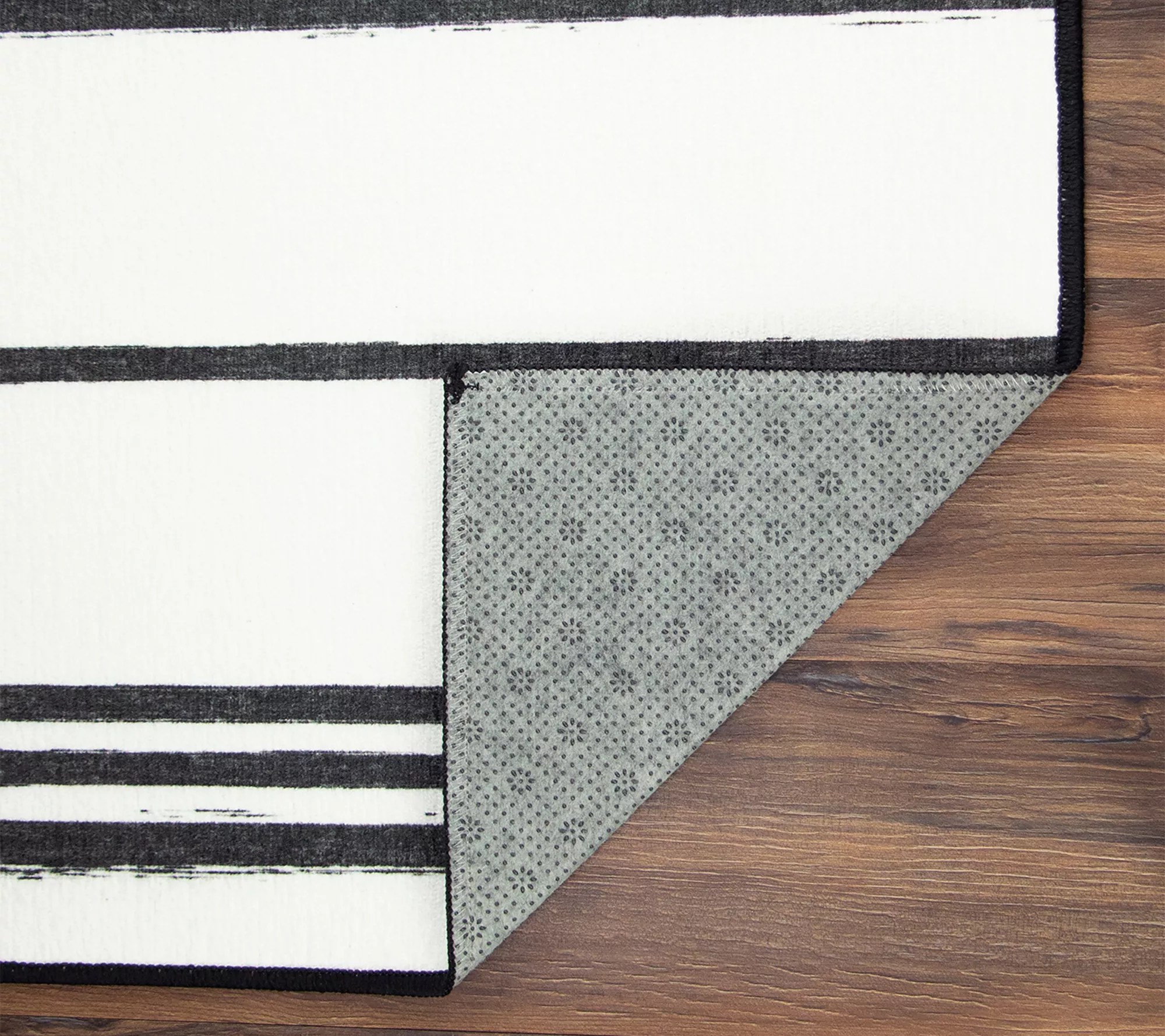 My Magic Carpet Washable Runner Rug Stripe Black White 2.5x7