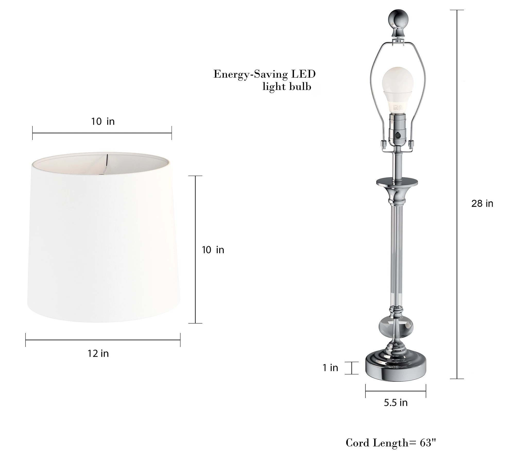 Shiny Silver Table Lamps, Set of 2 HastingsHome