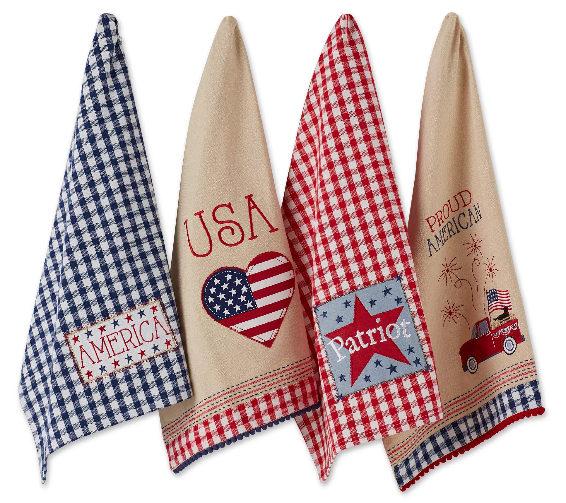 Design Imports Set of 4 Americana Kitchen Towels