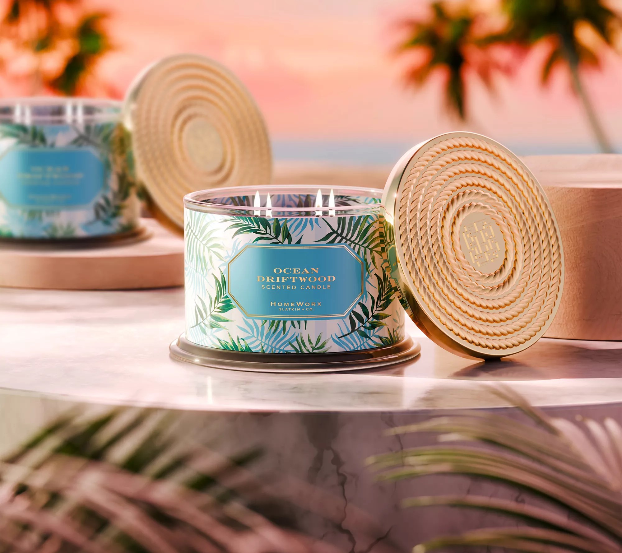 HomeWorx by Slatkin & Co. Set of 2 18oz Ocean Driftwood Candles