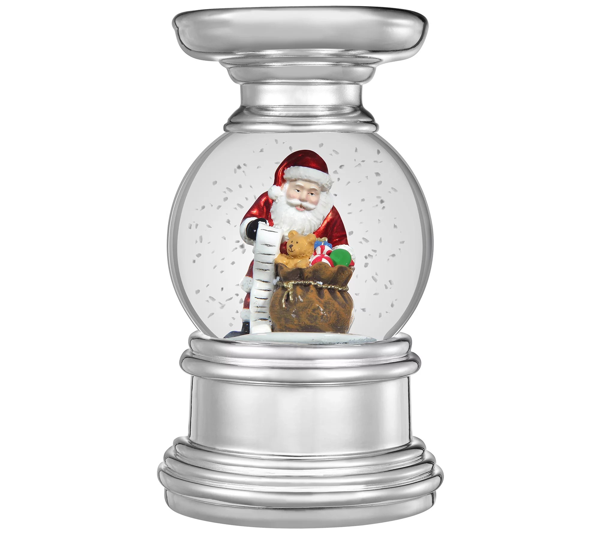 Haute Decor Snowburst Snow Globe Candleholder Santa
