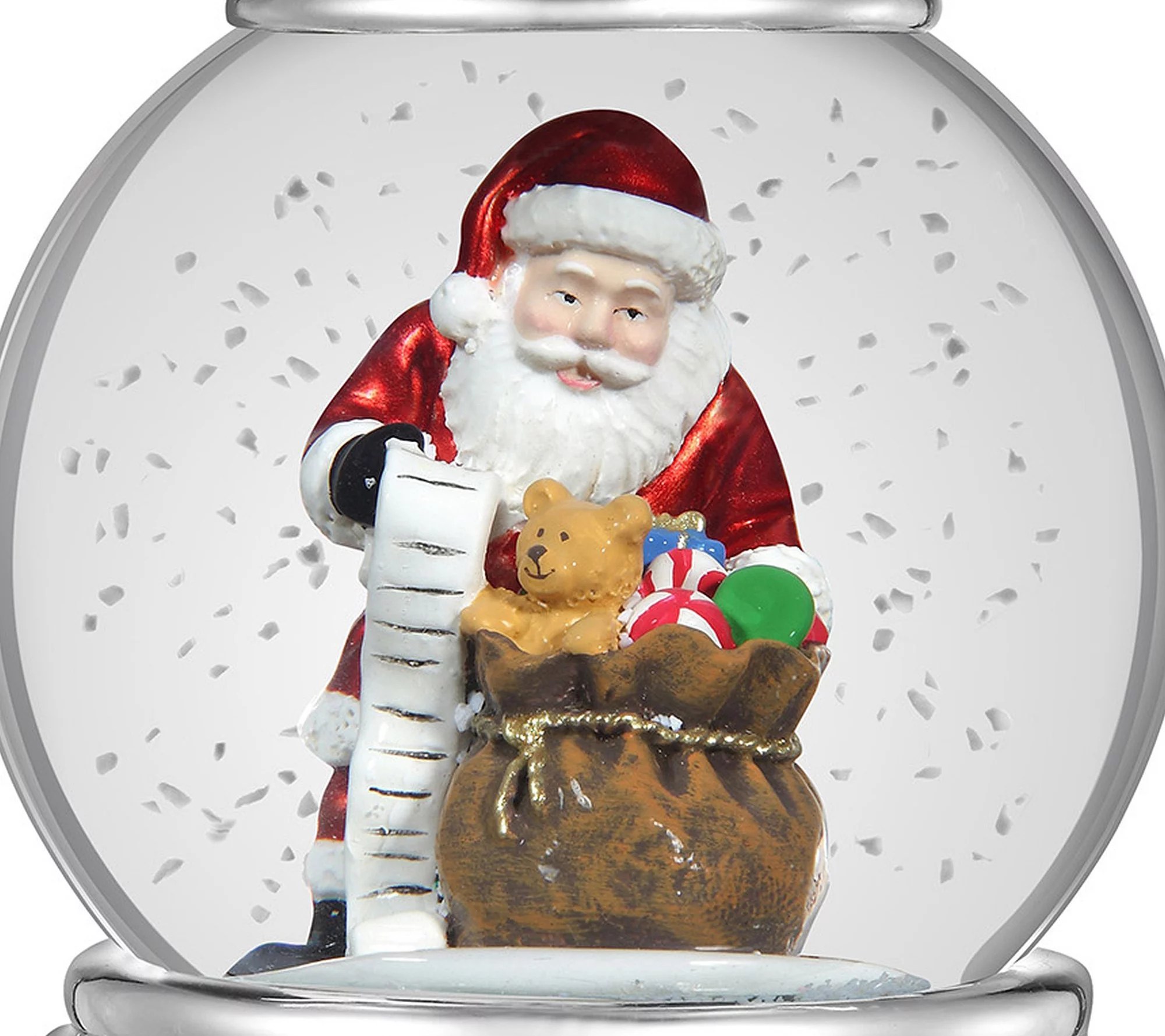 Haute Decor Snowburst Snow Globe Candleholder Santa