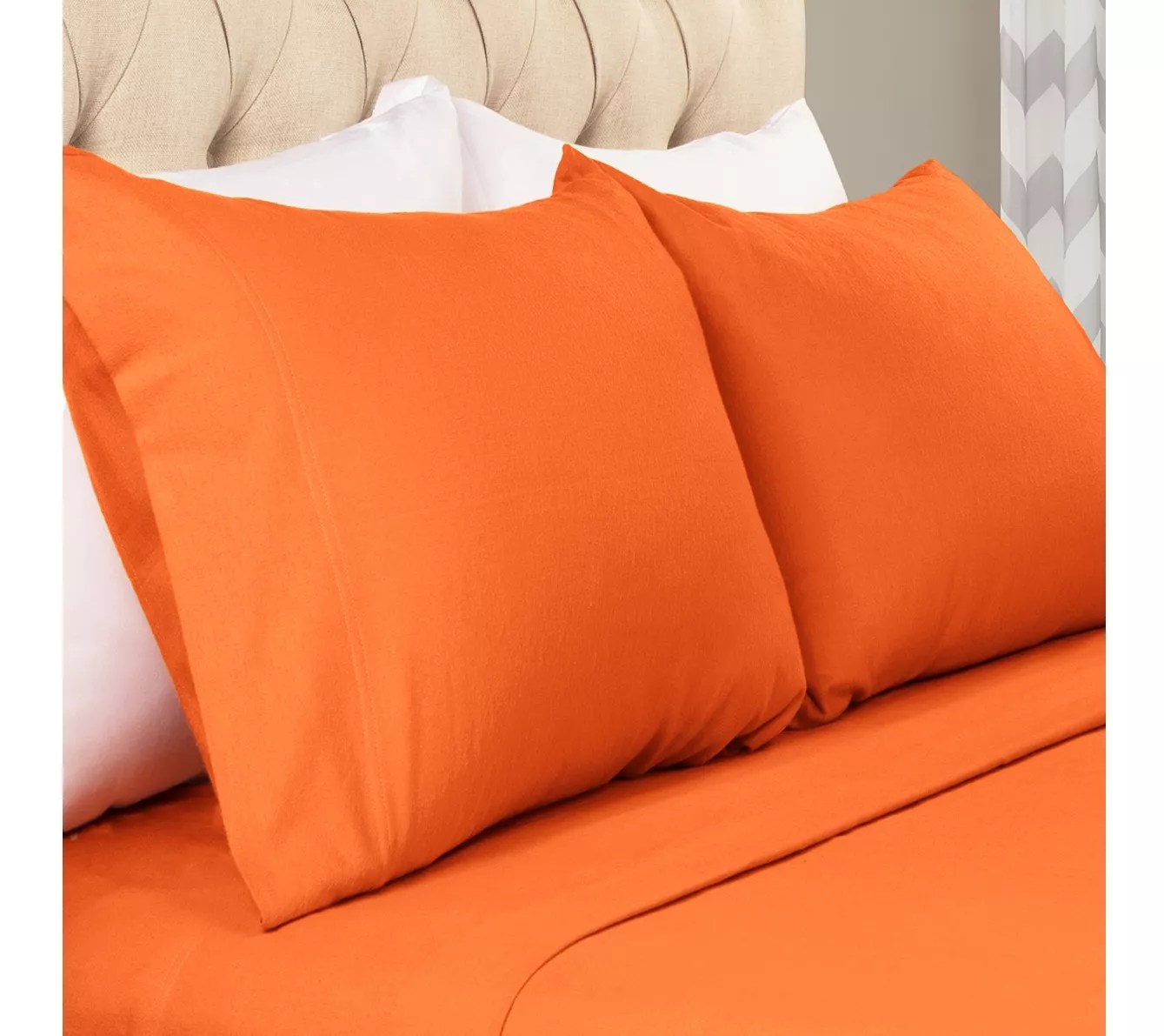 Superior Modern Solid Flannel Cotton 2 Piece Pillowcases, King