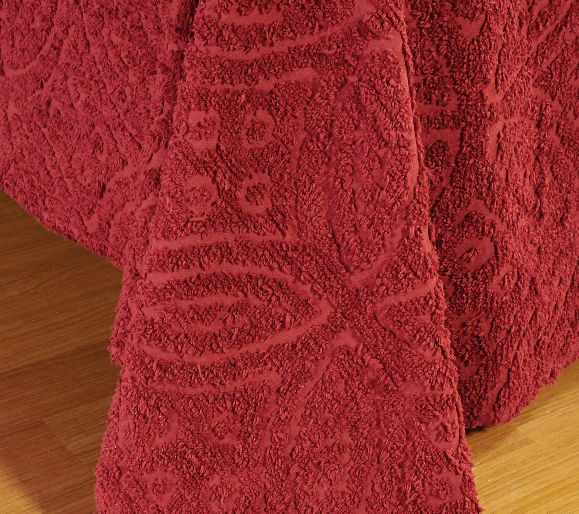 Wedding Ring Chenille 100 Cotton Twin Bedspread with Sham