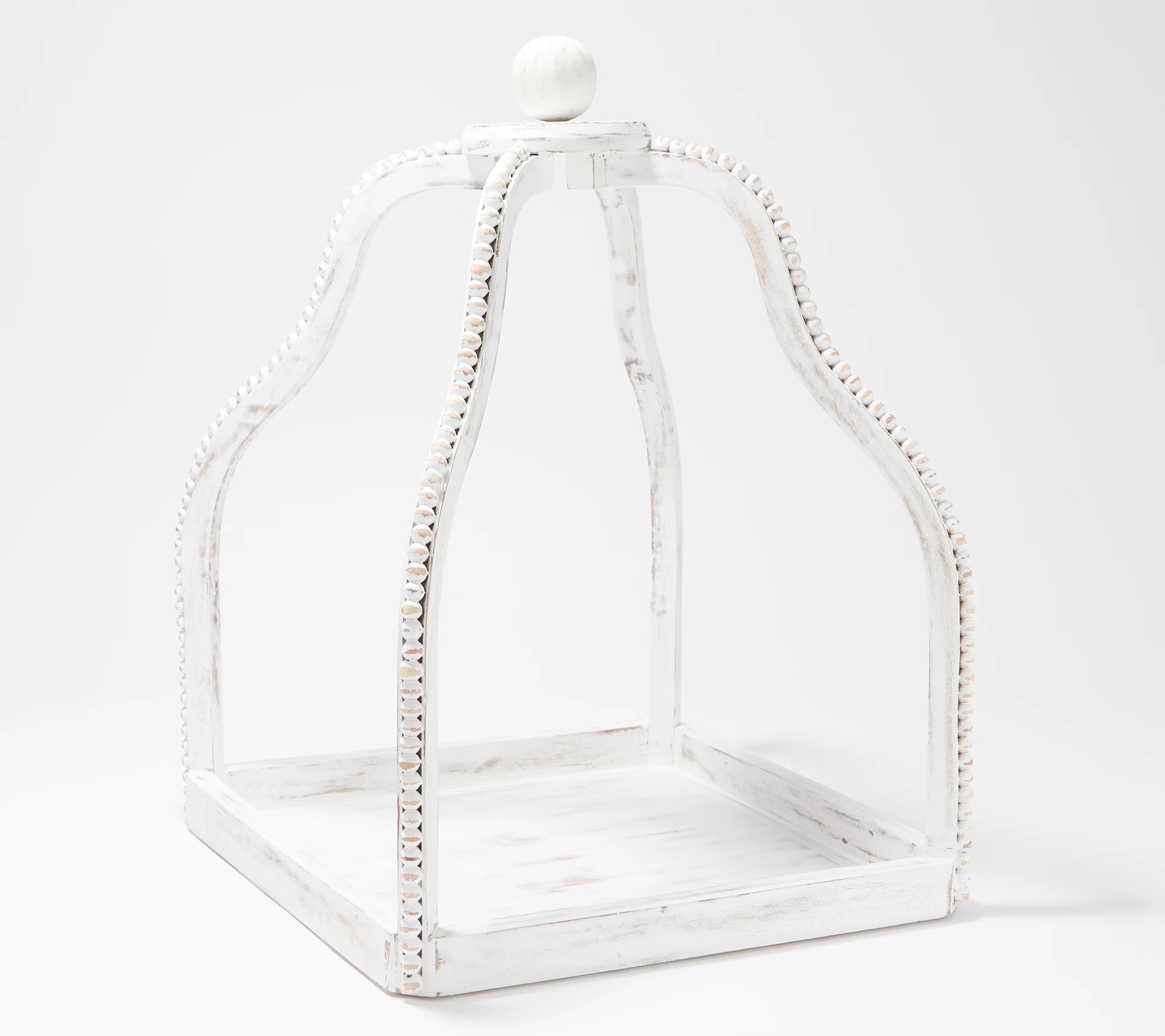 "As Is" Beaded Wooden Open Concept Lantern by Valerie