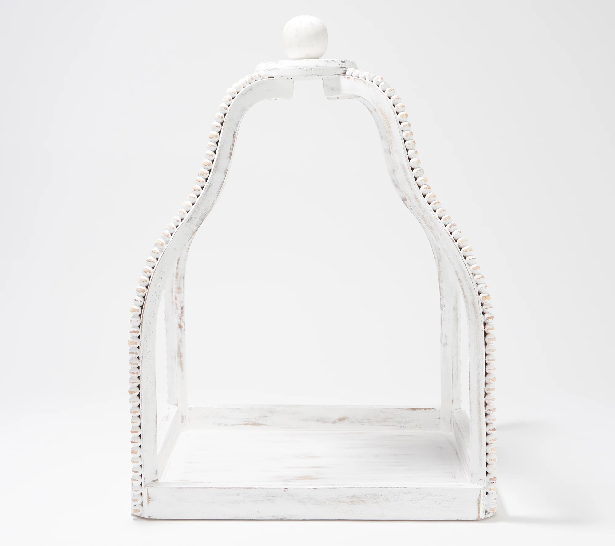 "As Is" Beaded Wooden Open Concept Lantern by Valerie