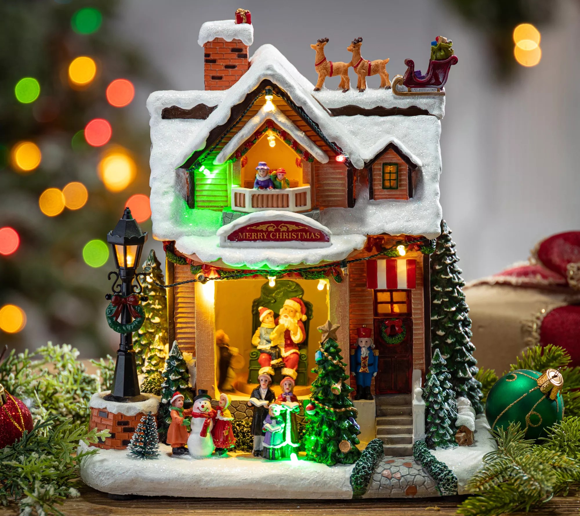 10.63in Lighted Musical Holiday House by Gerson Co