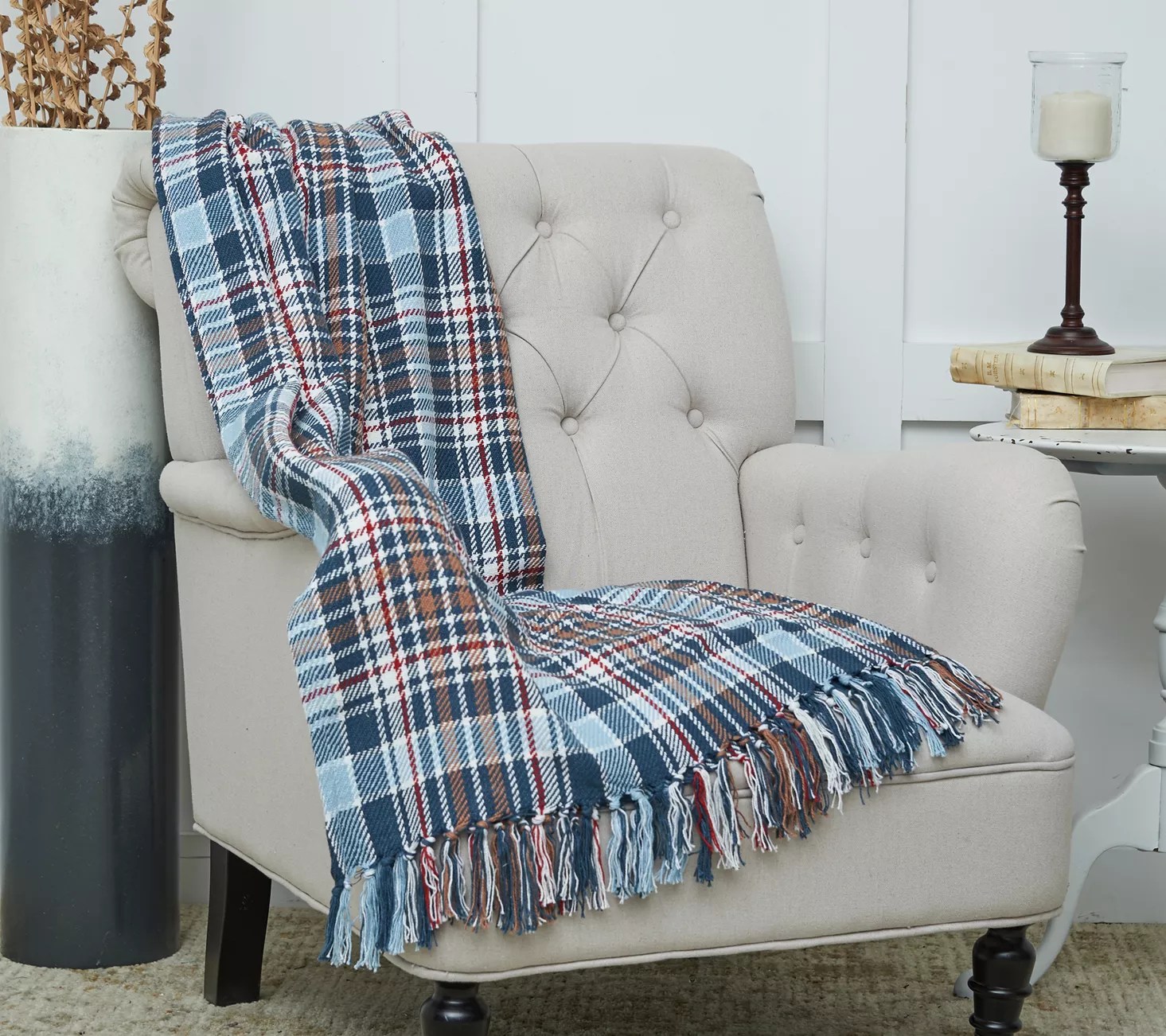 Lawson Lake Plaid 50" x 60" Throw Blanket by Valerie