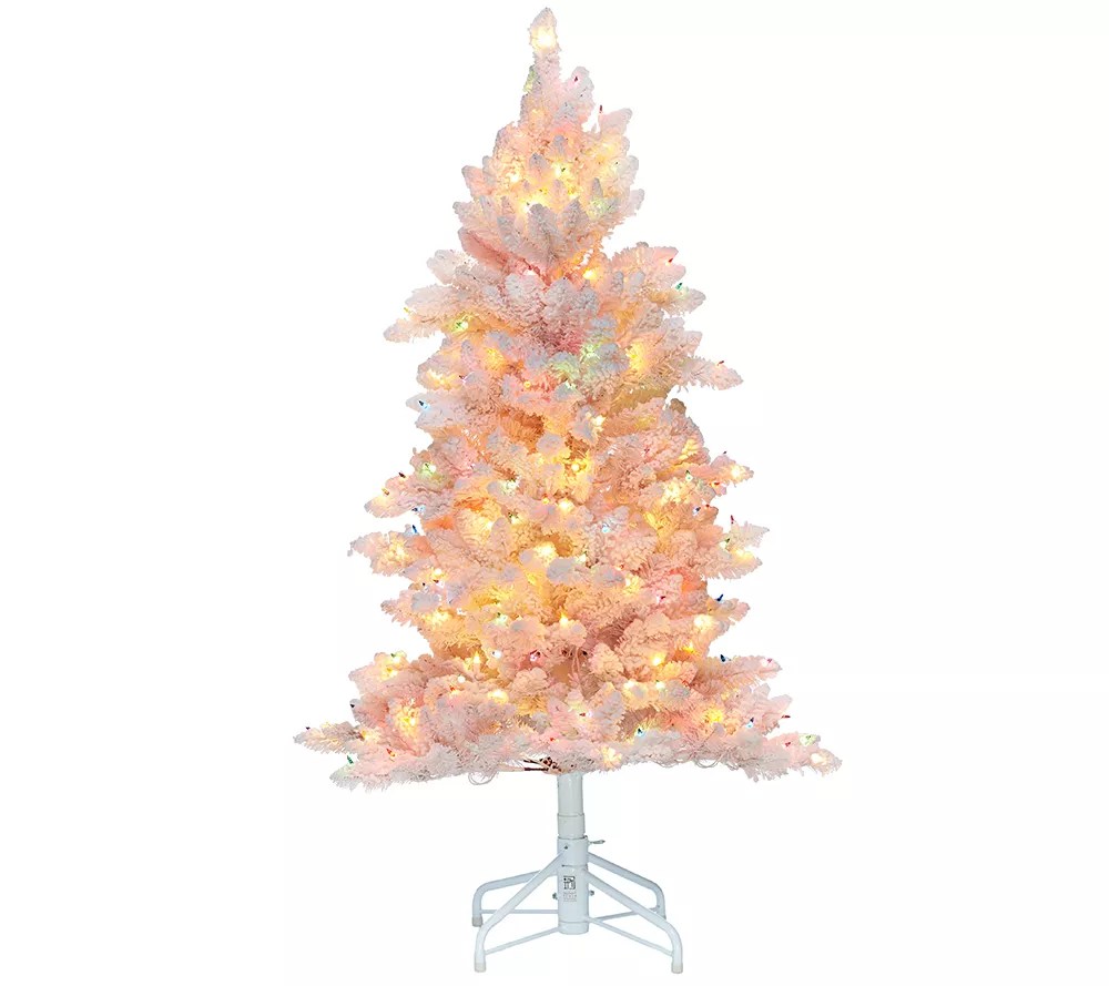 Bethlehem Lights 5' Flocked Bedford Spruce Christmas Tree