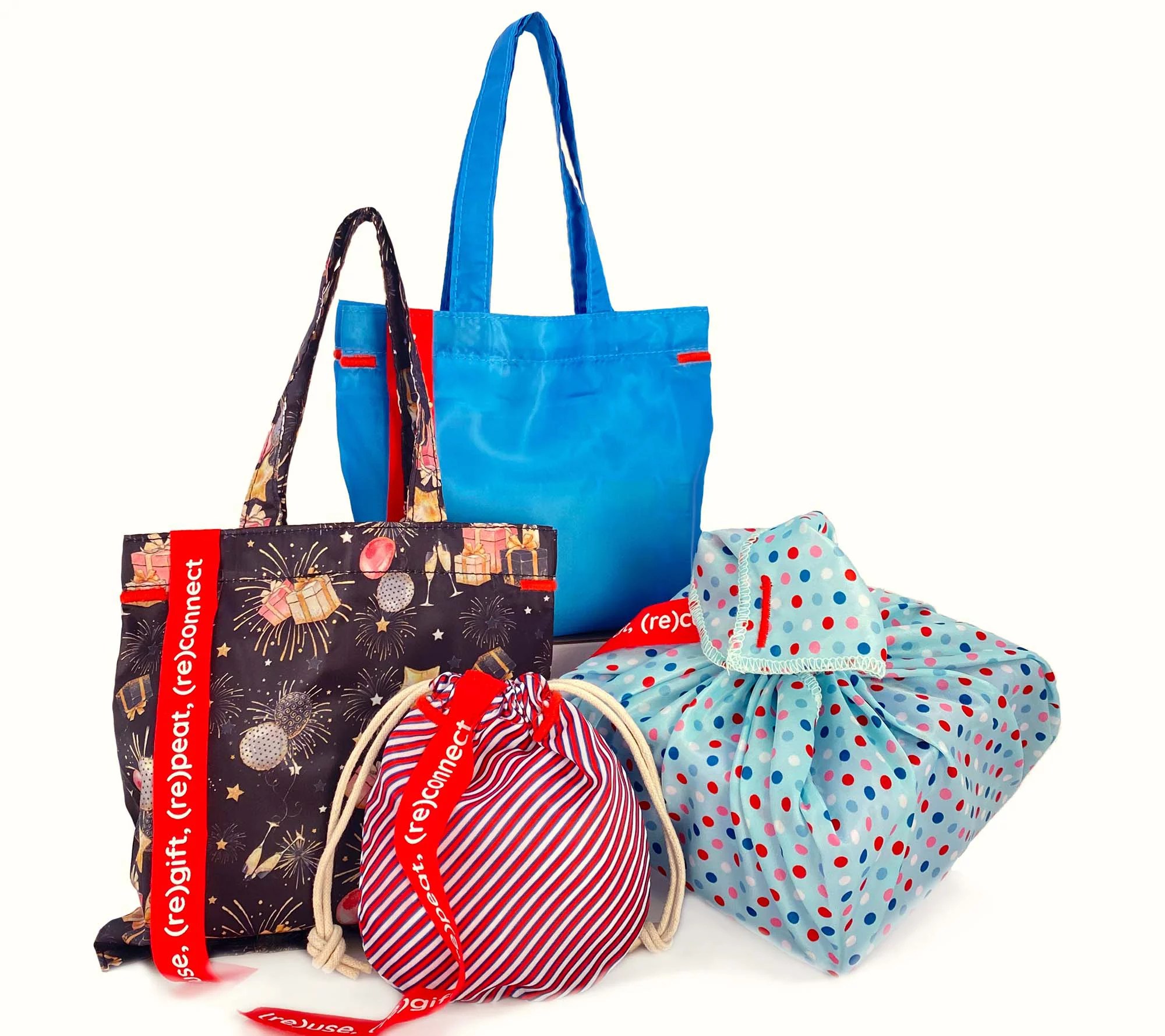 Gift with Purpose 4pc Reusable Gift Bag & Wrap Set