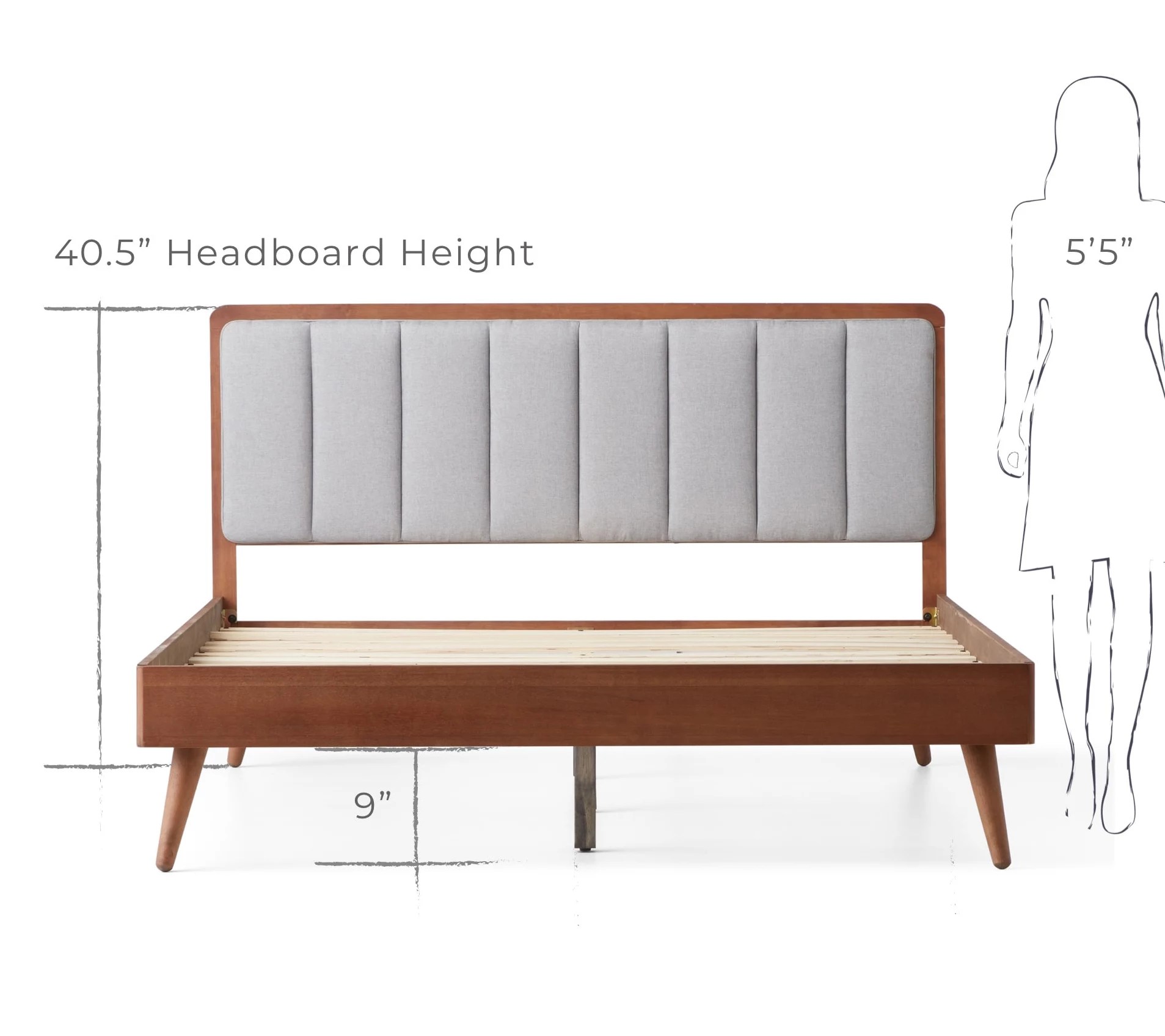Brookside Ivy Wood Platform Bed Frame, Queen