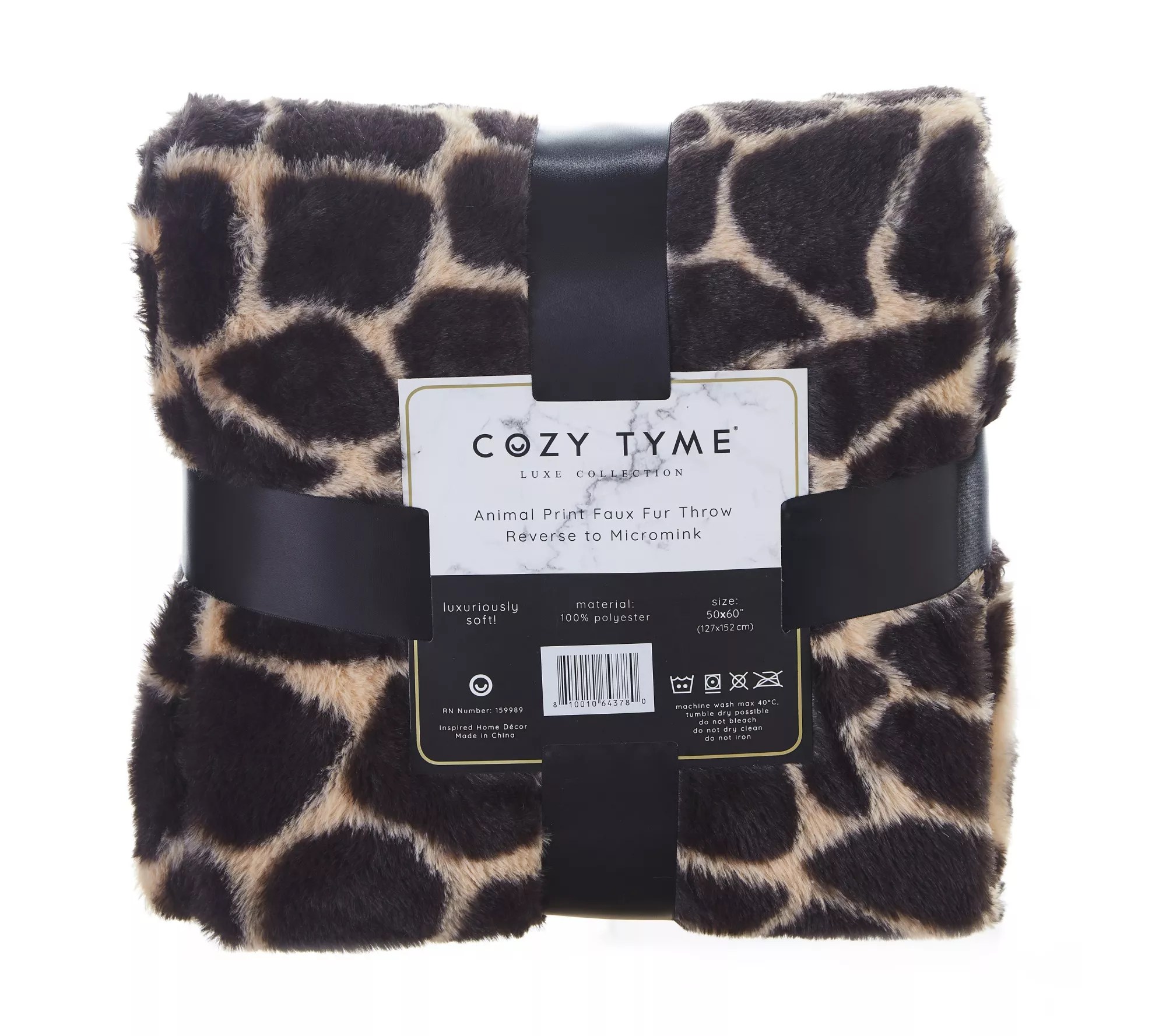 Cozy Tyme Faux Rabbit Fur Throw 50x60" by Inspired Home