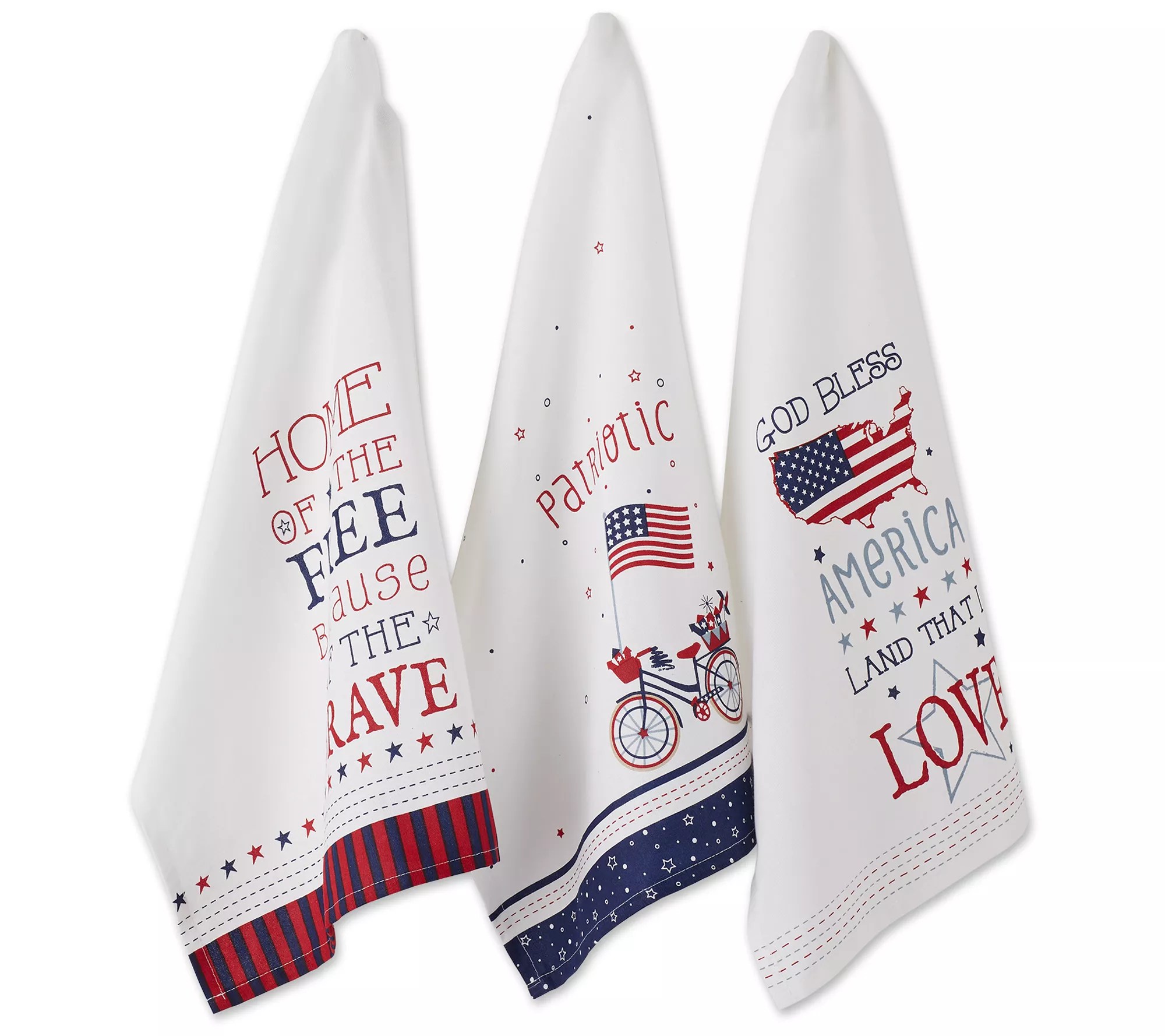 Design Imports Set of 3 Americana Kitchen Towels