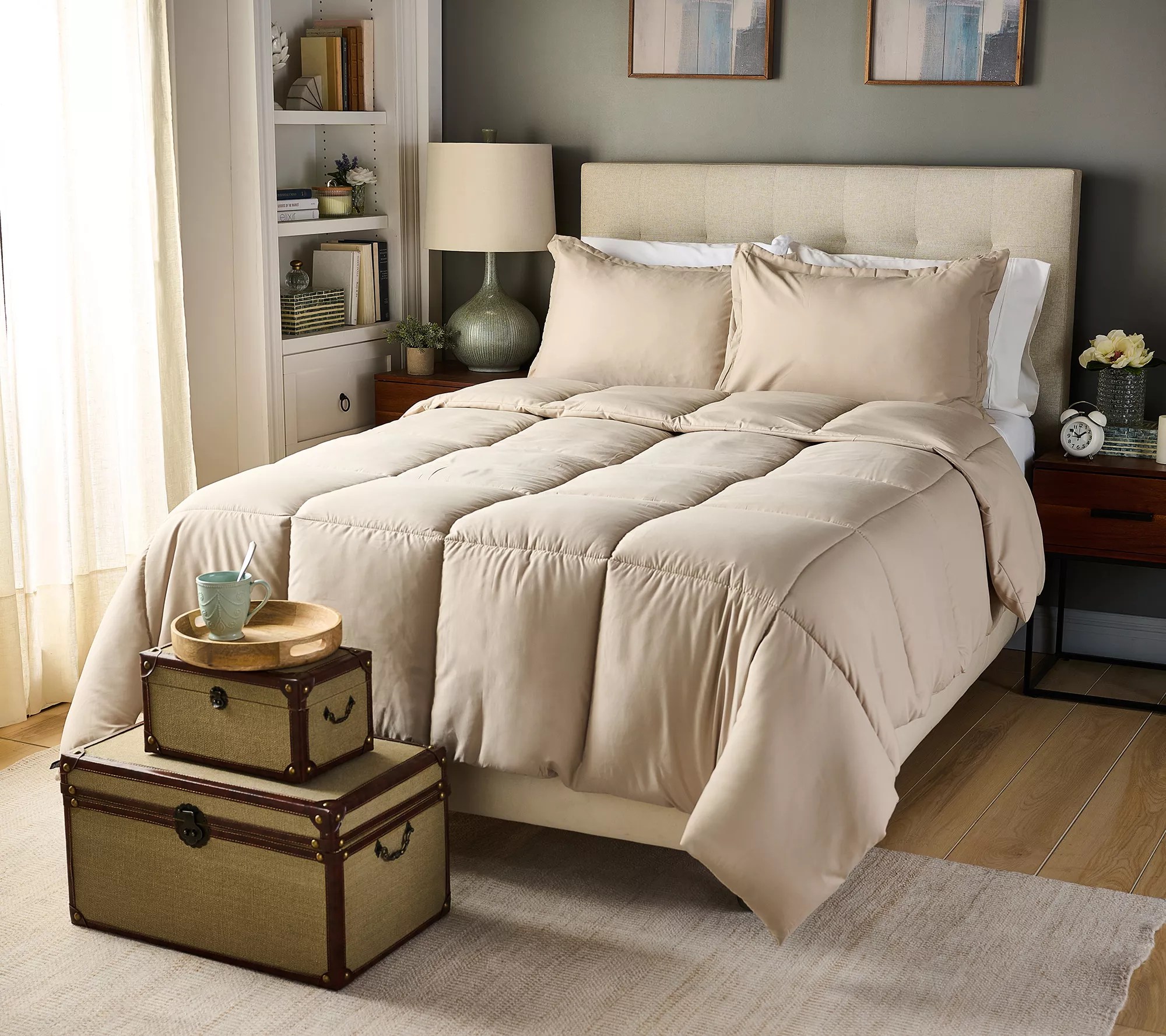Home Reflections Down Alt Comforter Set w/ Shams Queen