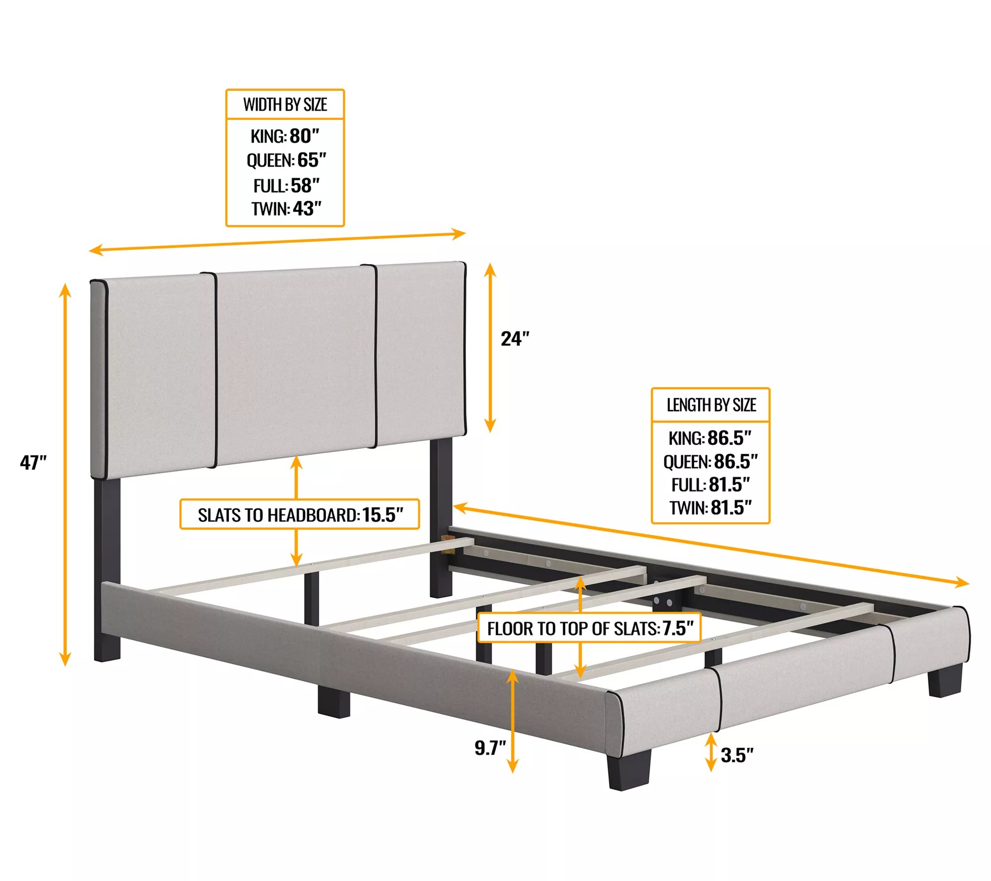 Boyd Sleep Lucena Upholstered Platform Bed Frame