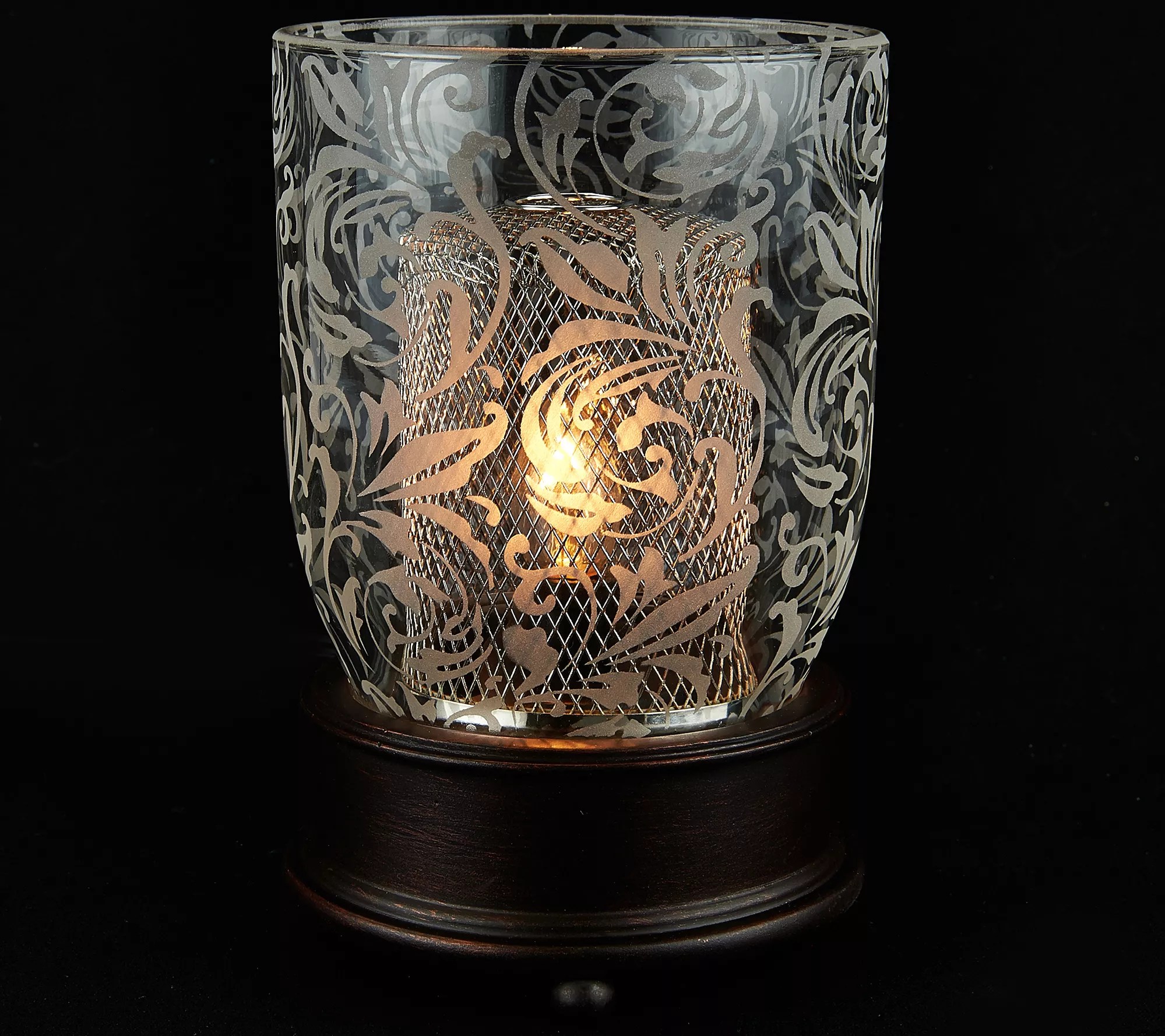 Scroll Design Hurricane Lamp with 2 Packs of Fragrance Beads by Valerie