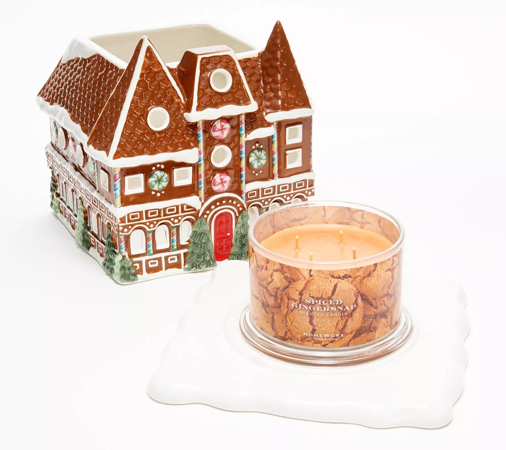 HomeWorx by Harry Slatkin Ceramic Gingerbread House w/ Candle