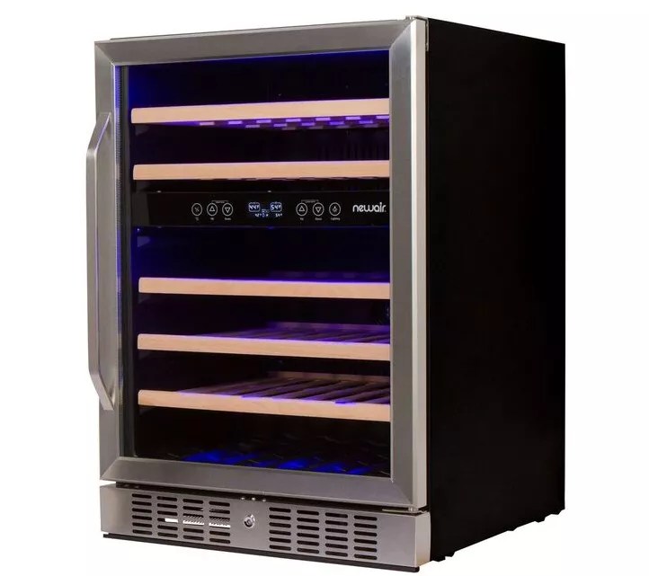 NewAir Wine Cooler Builtin Dual Zone 46 BottleStainless Steel