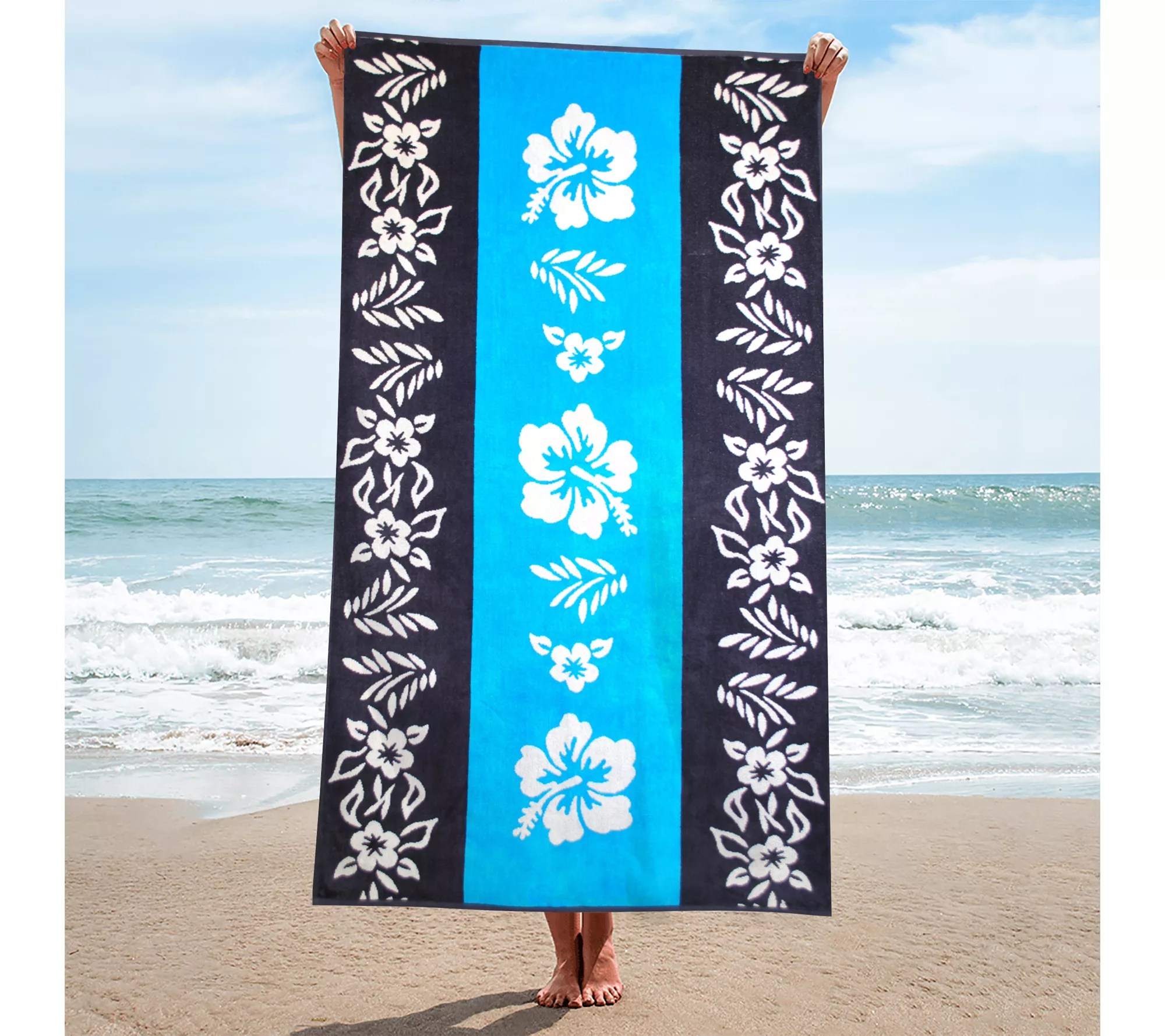 Superior Hibiscus Oversized FastDrying CottonBeach Towel