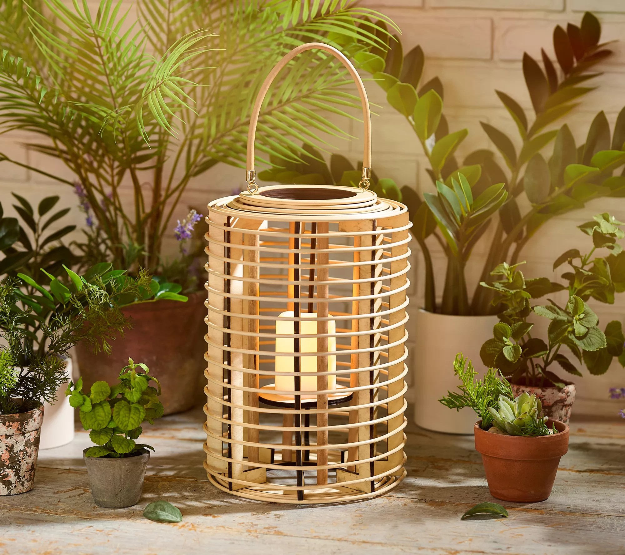 Woven 19" Indoor/Outdoor Lantern with LED Candle by Bobby Berk