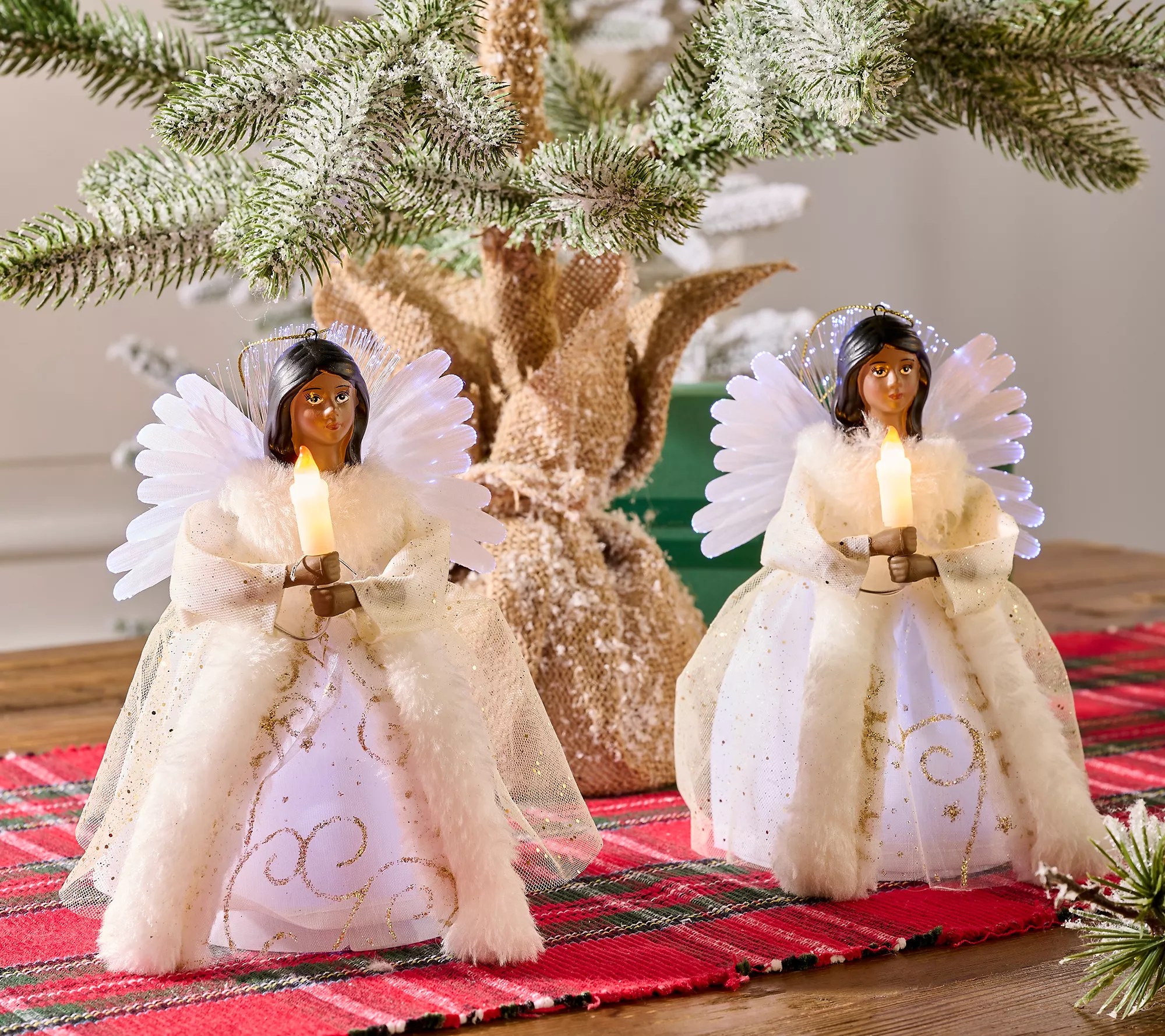 Mr. Christmas Set of 2 Fiberoptic Angel Ornaments