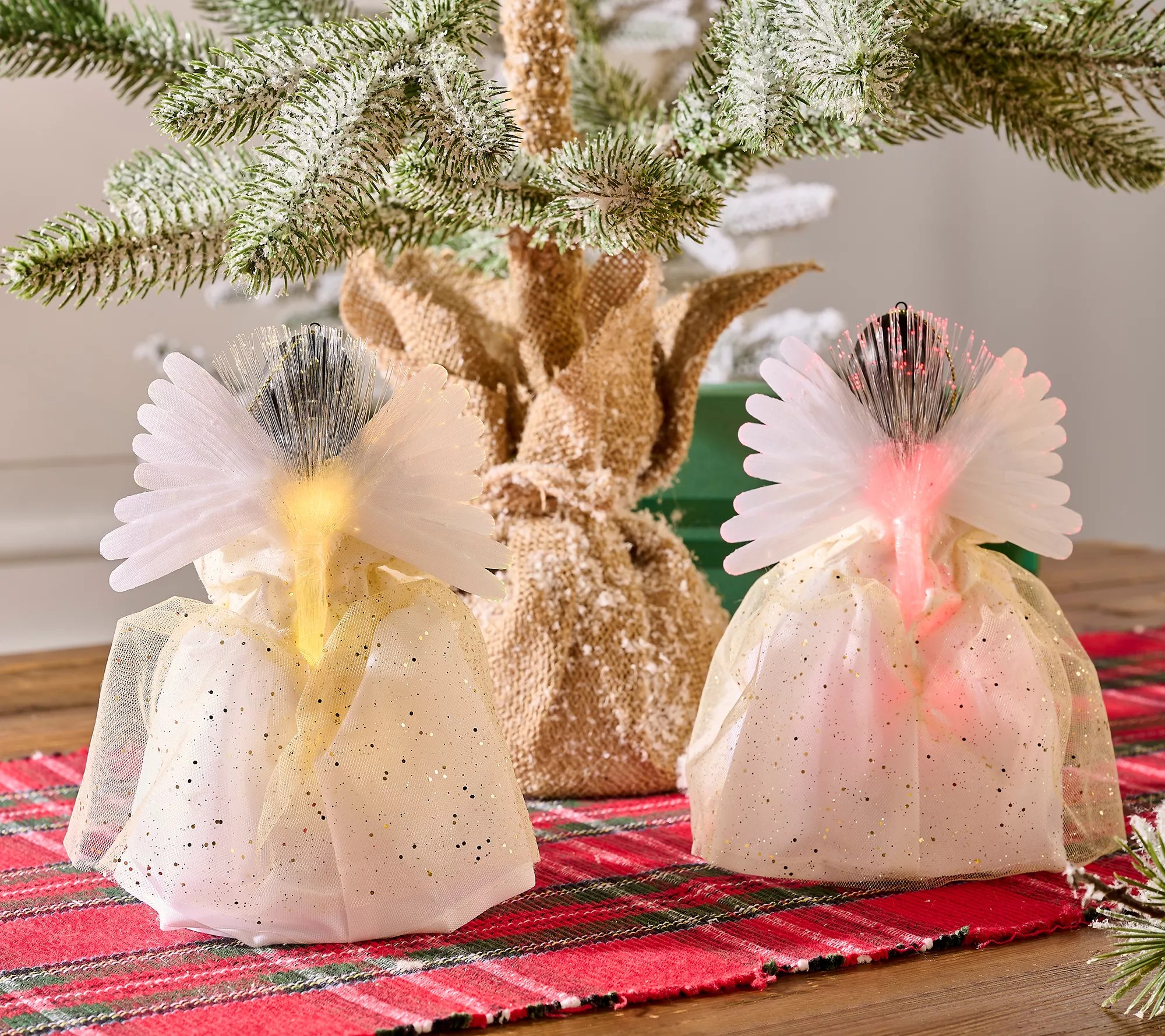 Mr. Christmas Set of 2 Fiberoptic Angel Ornaments