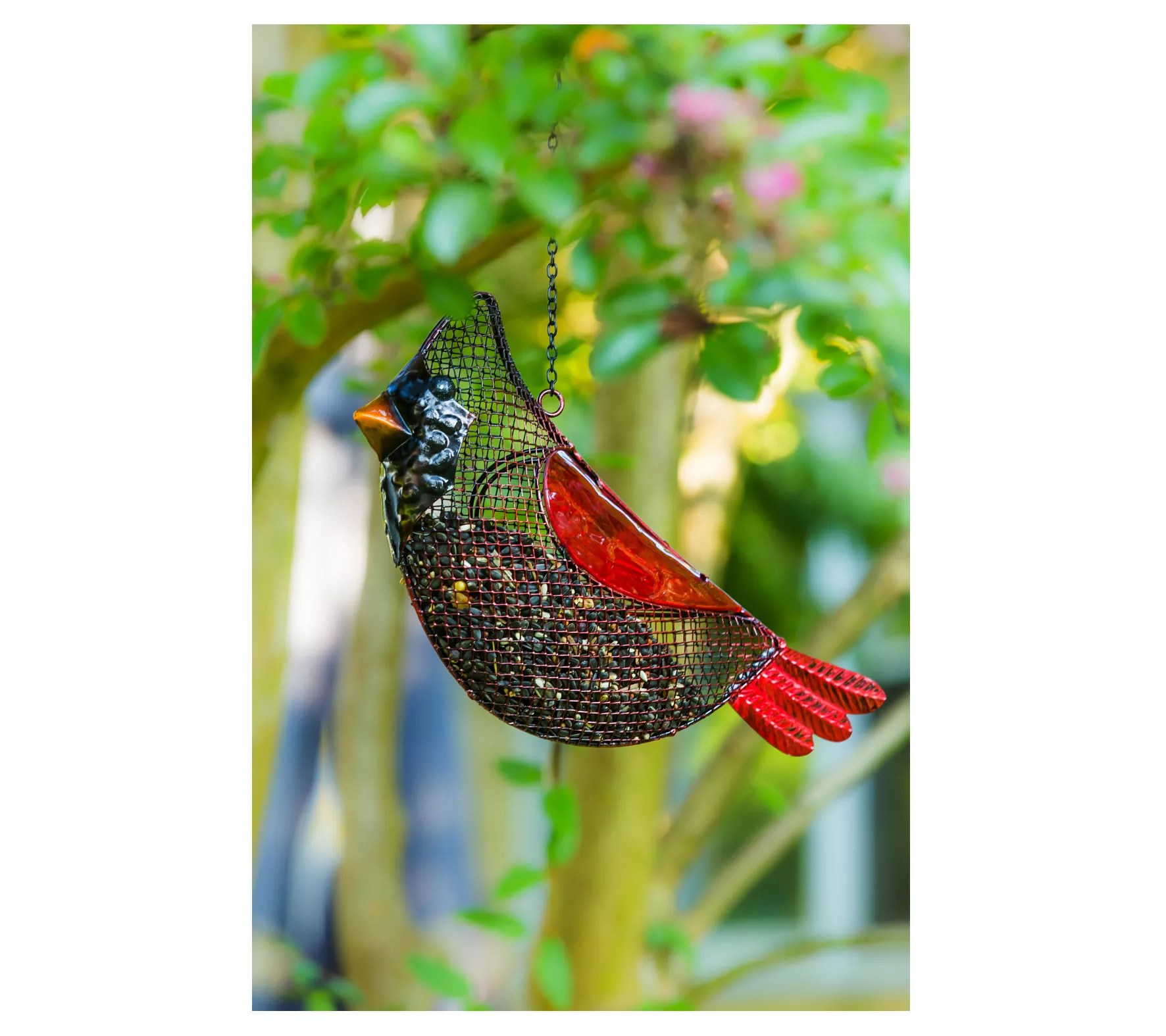 Evergreen Cardinal Bird Seed Feeder