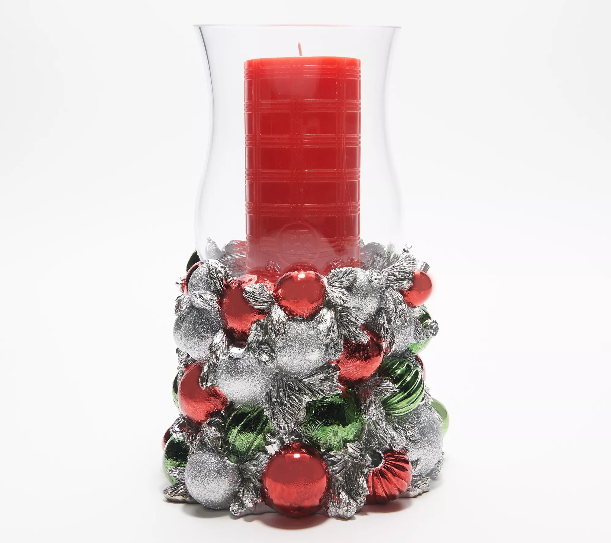 HomeWorx by Harry Slatkin Ornament Hurricane with Pillar Candle