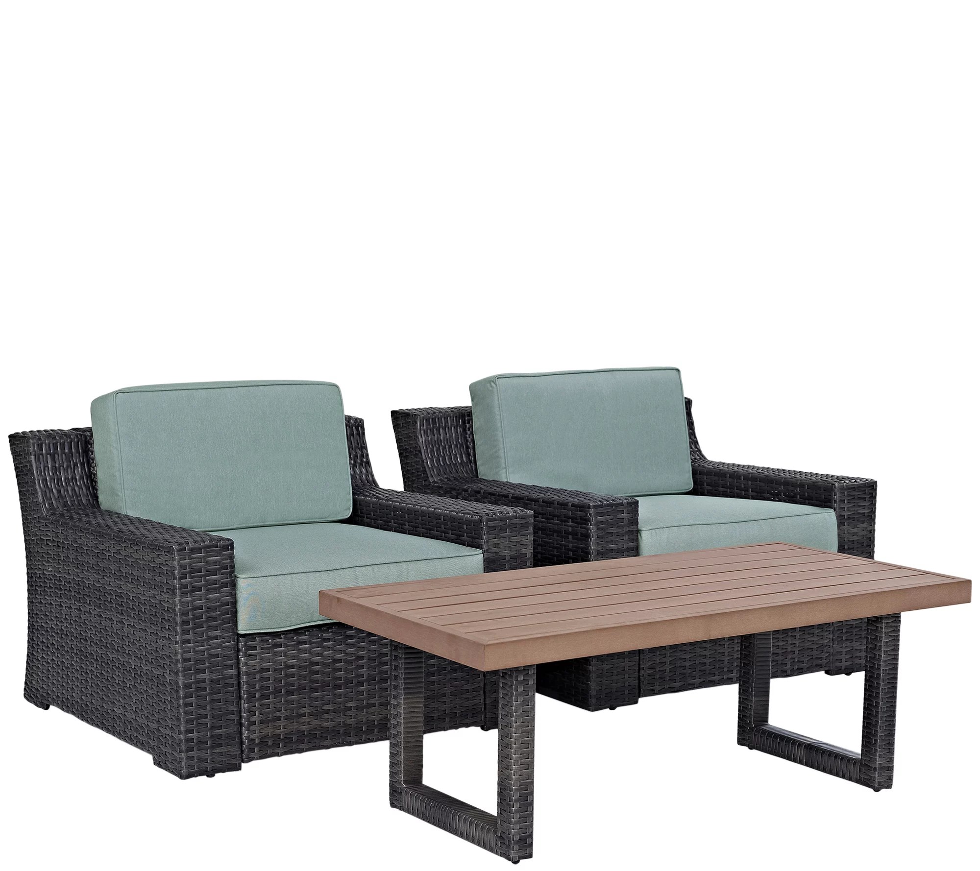 Beaufort Two Outdoor Wicker Chairs and Coffee Table