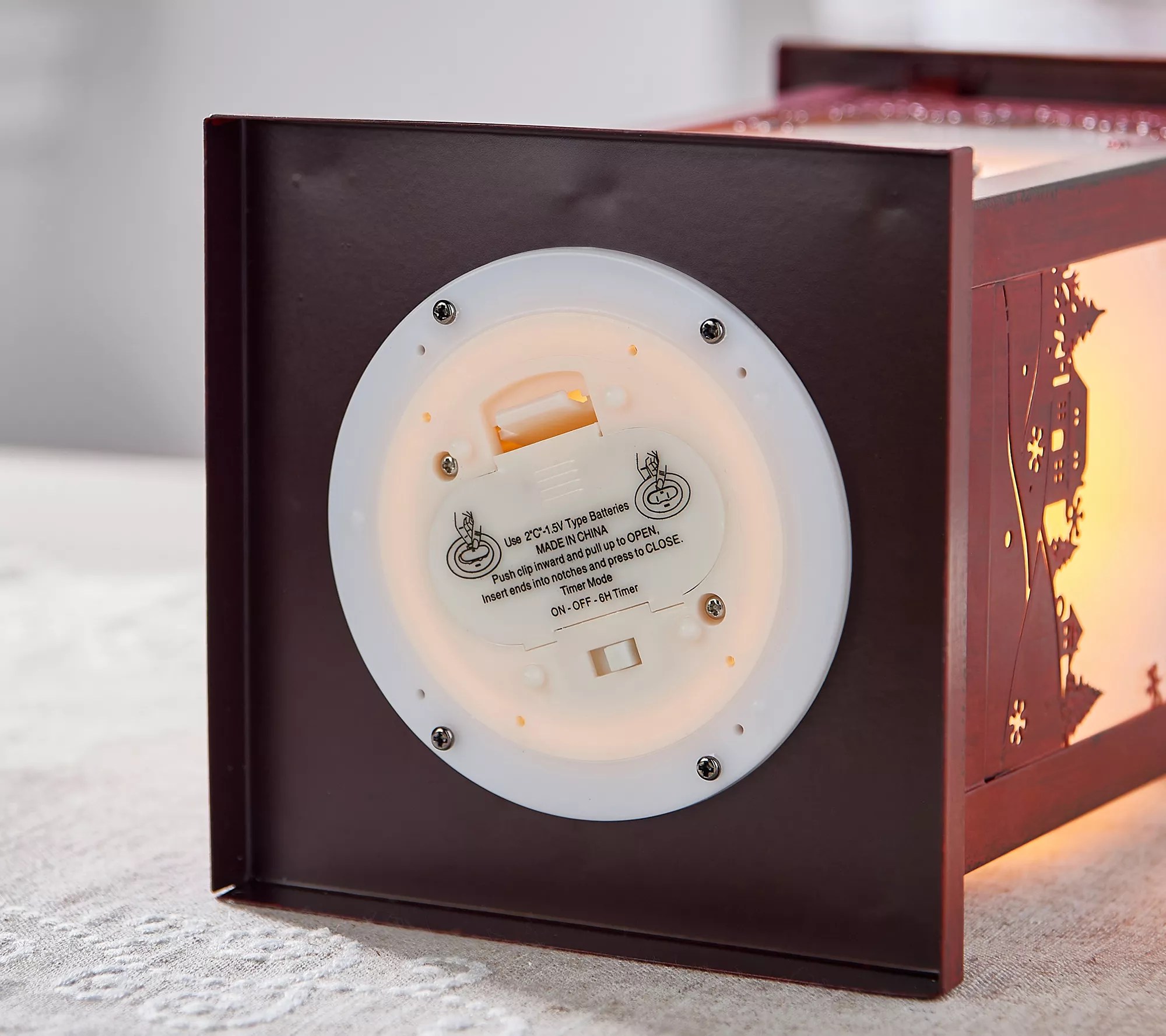 13" Illuminated Night Before Christmas Metal Lantern by Valerie