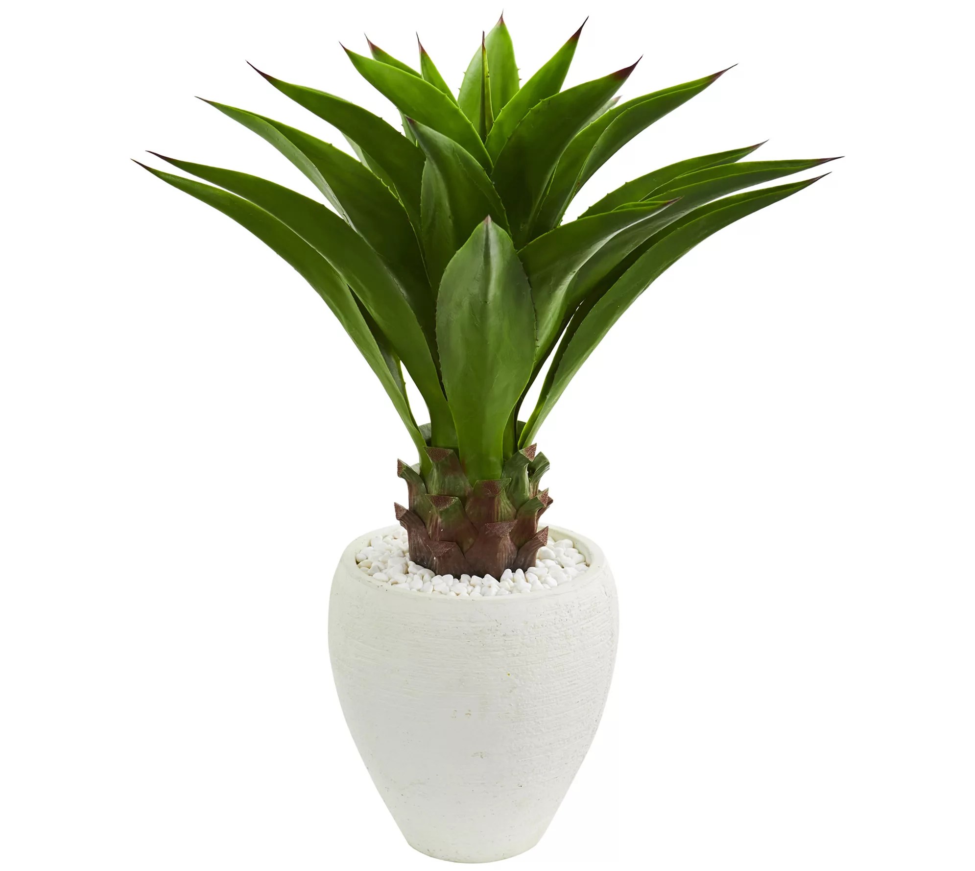 3' Agave Artificial Plant in White Planter by Nearly Natural