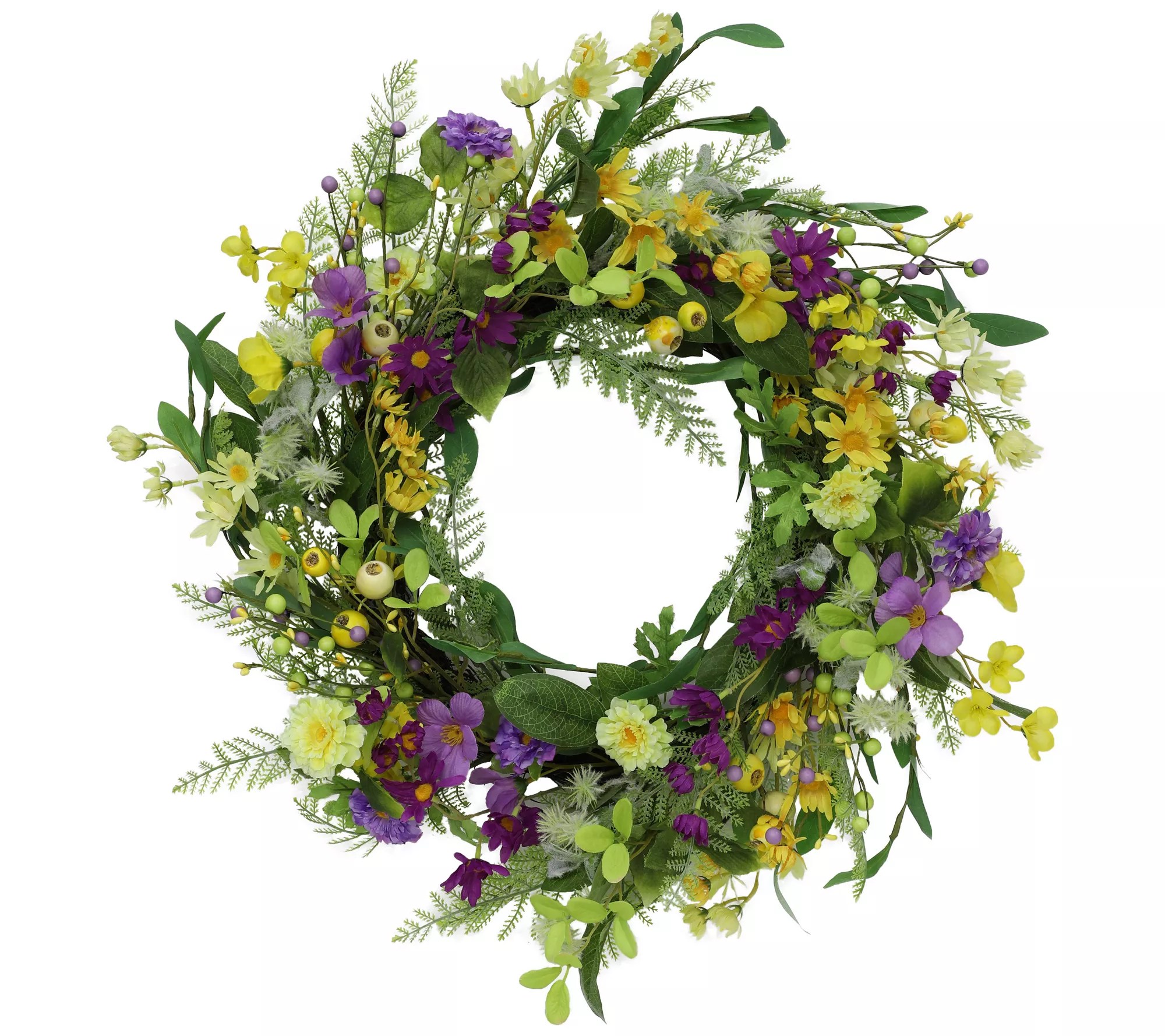 Puleo International 24" Artificial Spring MixedFloral Wreath
