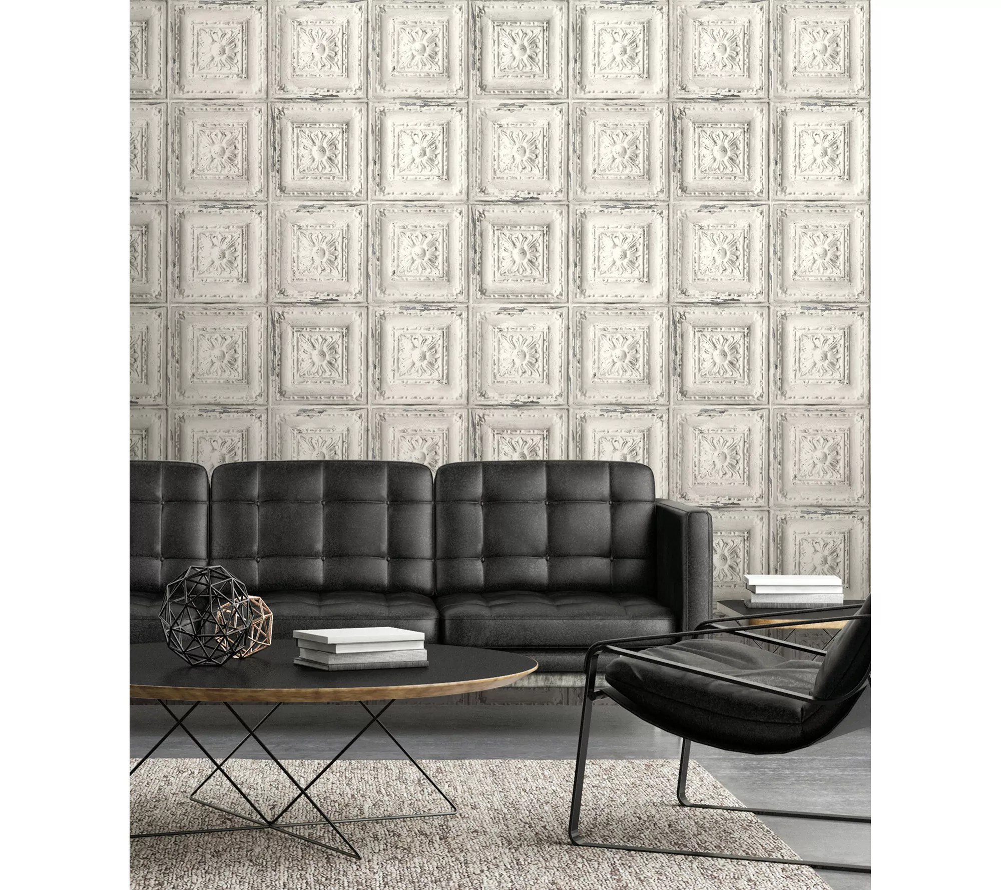 NextWall Faux Tin Tile Peel and Stick WallpaperRoll