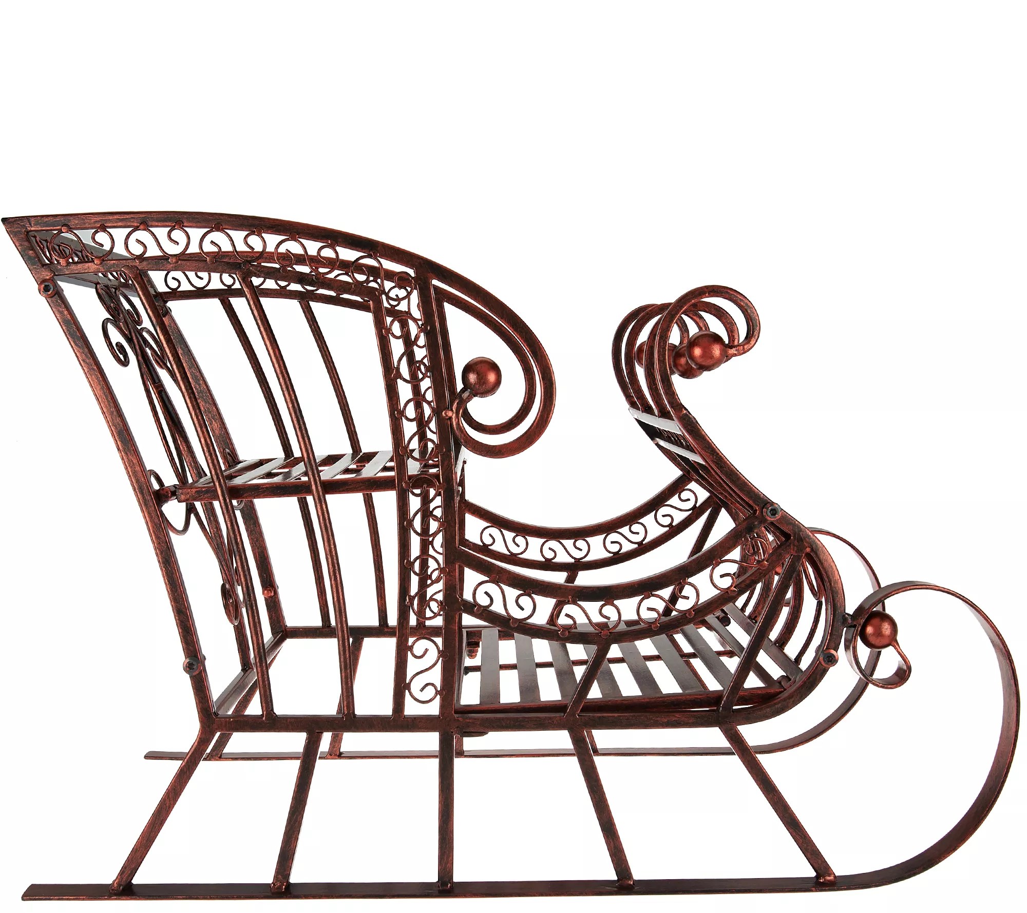 Plow and Hearth 17" Indoor Outdoor Metal Decorative Sleigh