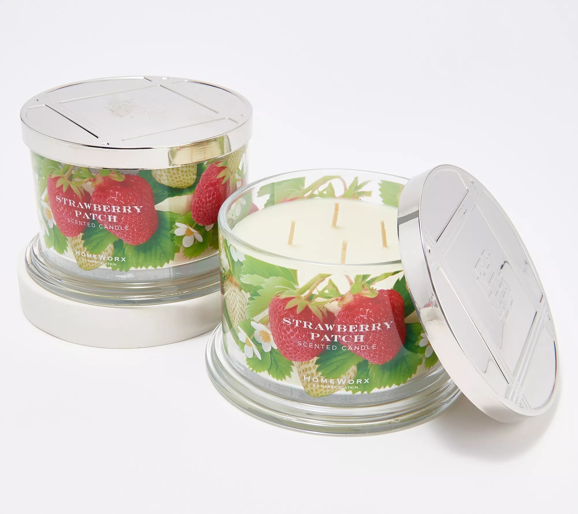HomeWorx by Slatkin & Co. S/2 Strawberry Patch 18oz Candles