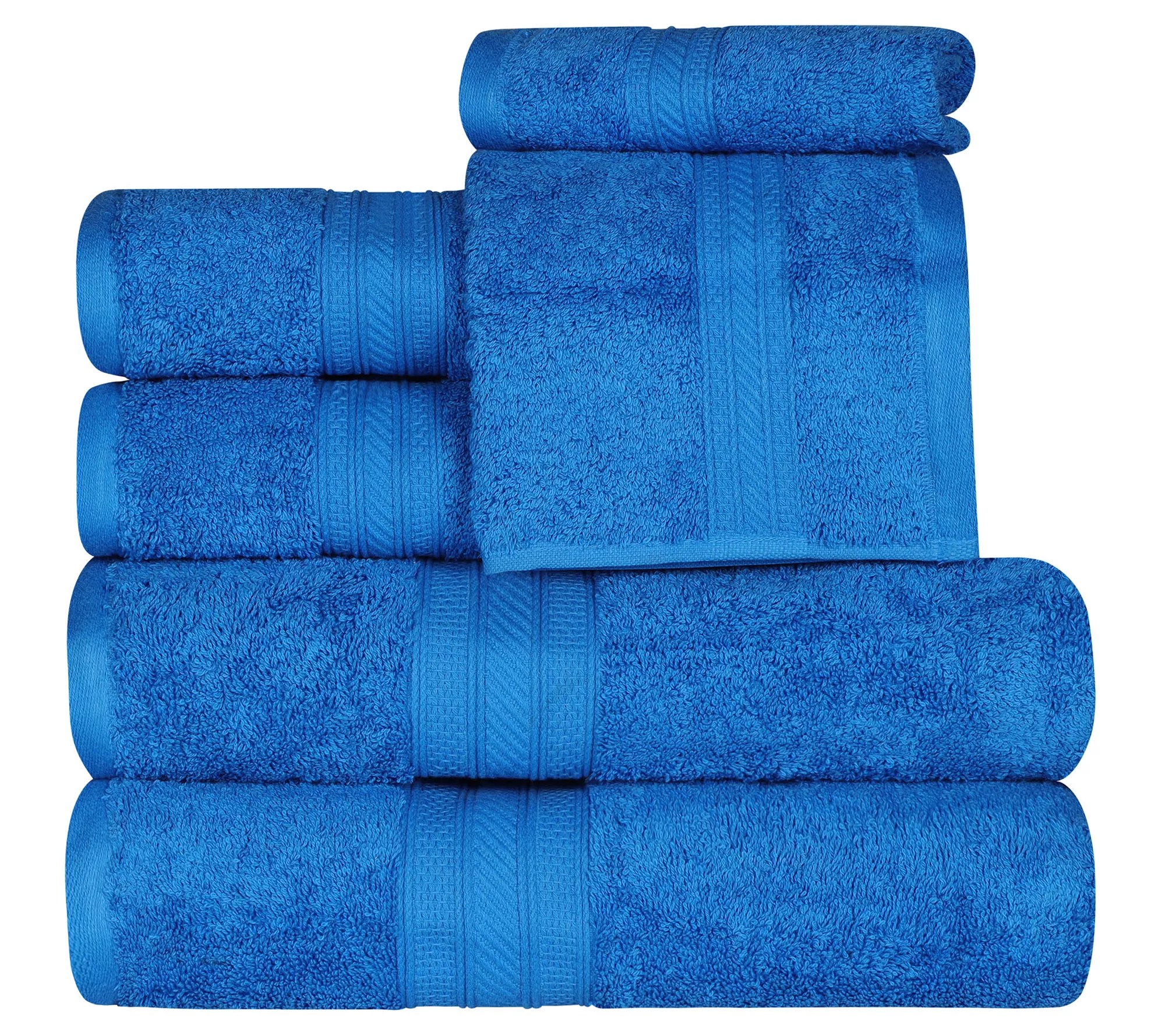 Superior Egyptian Cotton 6Piece Solid Absorbent Towel Set