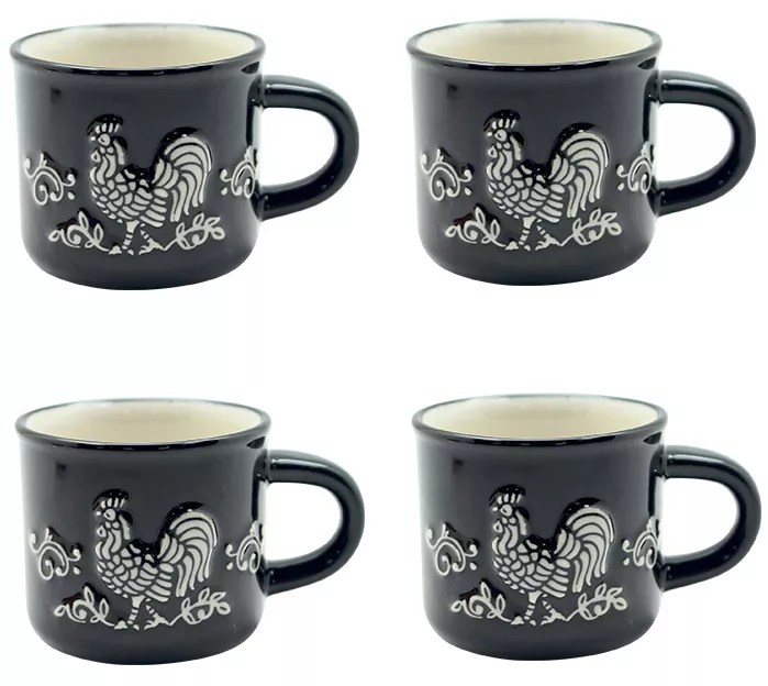 Temptations Set of 4 Doodle Doo Espresso Cups