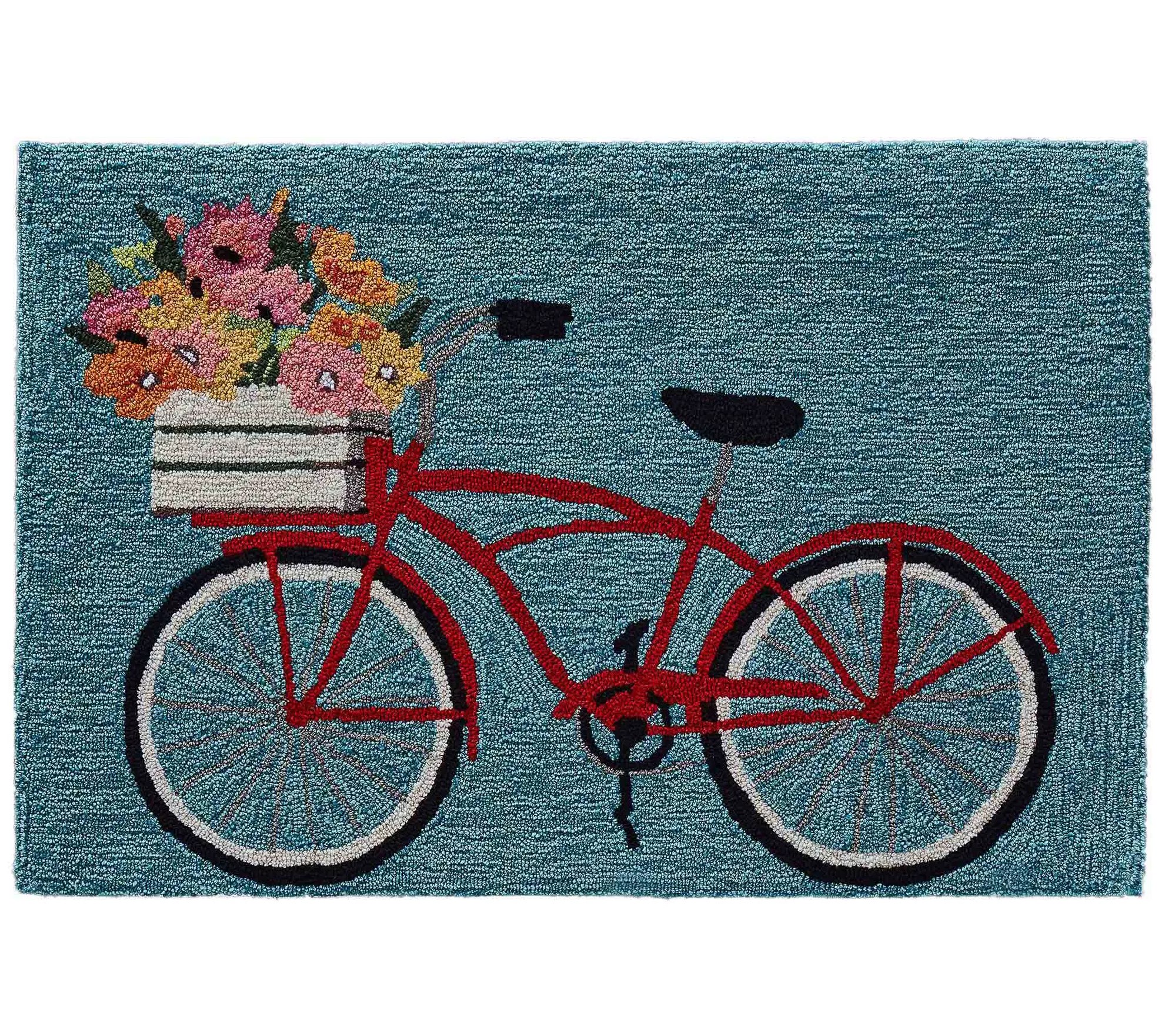 Liora Manne Frontporch Bike Ride In/Out Rug Blue 20"x30"