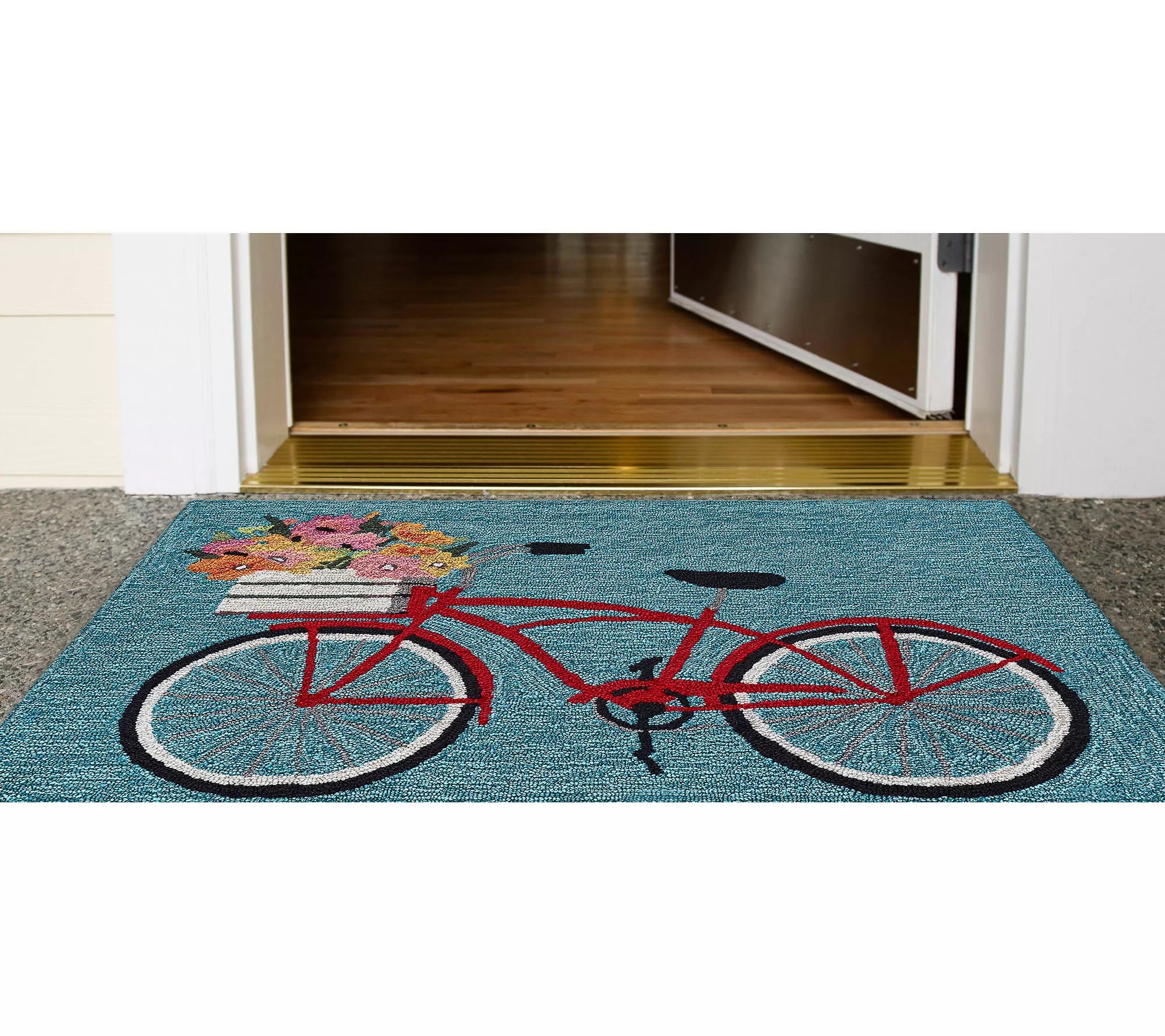 Liora Manne Frontporch Bike Ride In/Out Rug Blue 20"x30"