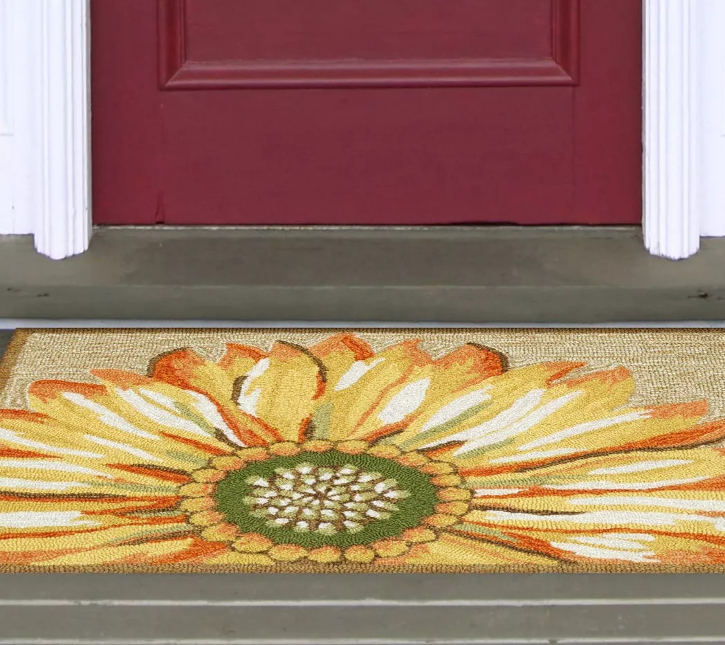 Liora Manne Frontporch Sunflower In/Out Rug Yellow 20" x 30"
